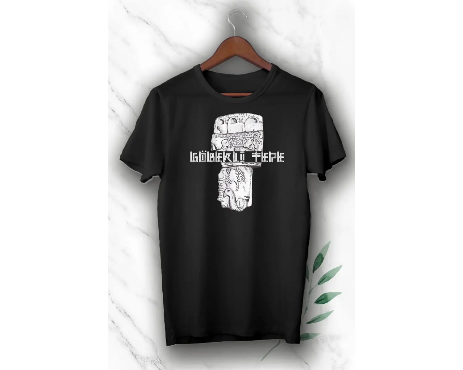 Unısex Beyaz Mitoloji Göbeklitepe Baskılı Tişört