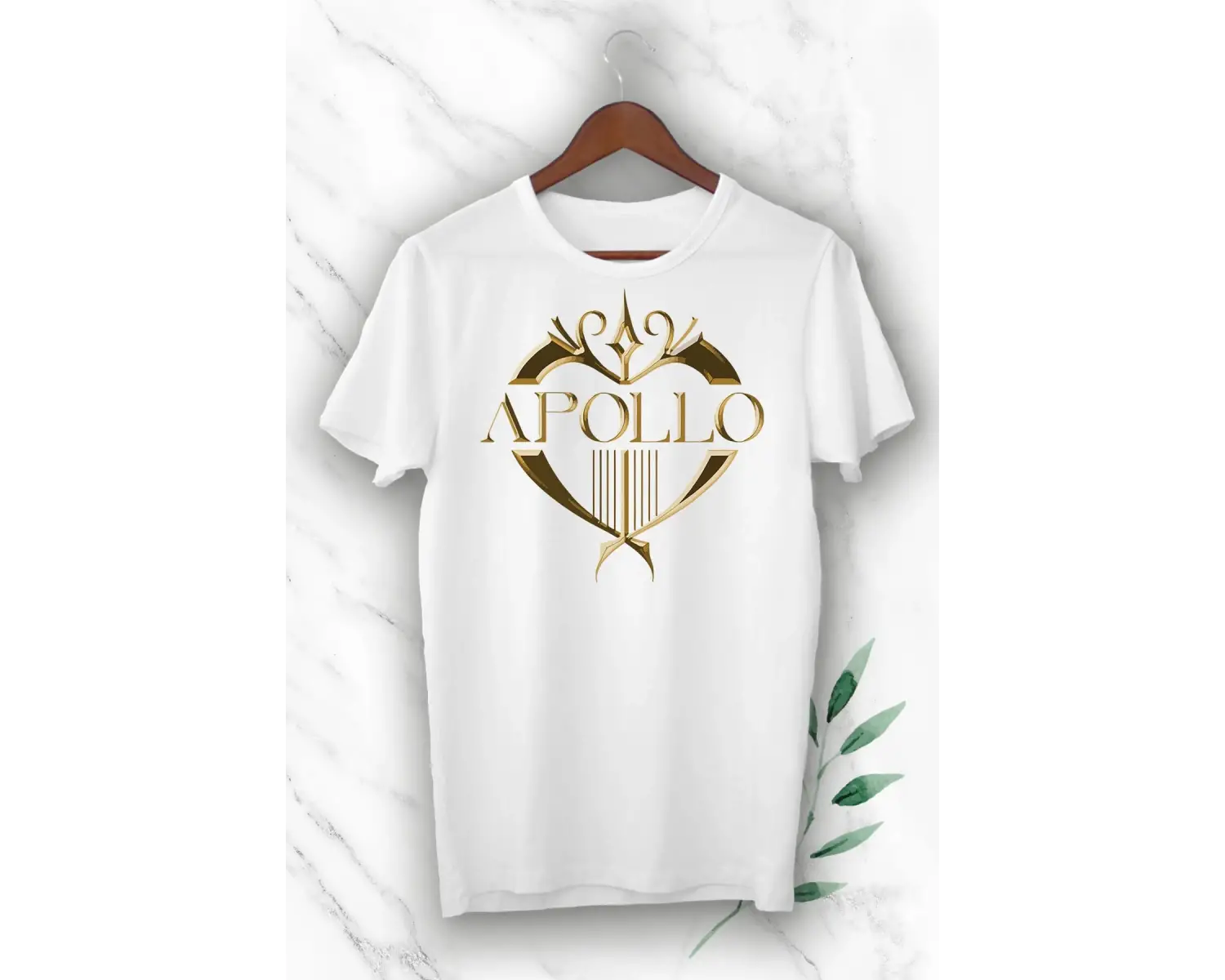 Unısex Beyaz Mitoloji Sanatların Tanrısı Apollo Baskılı Tişört
