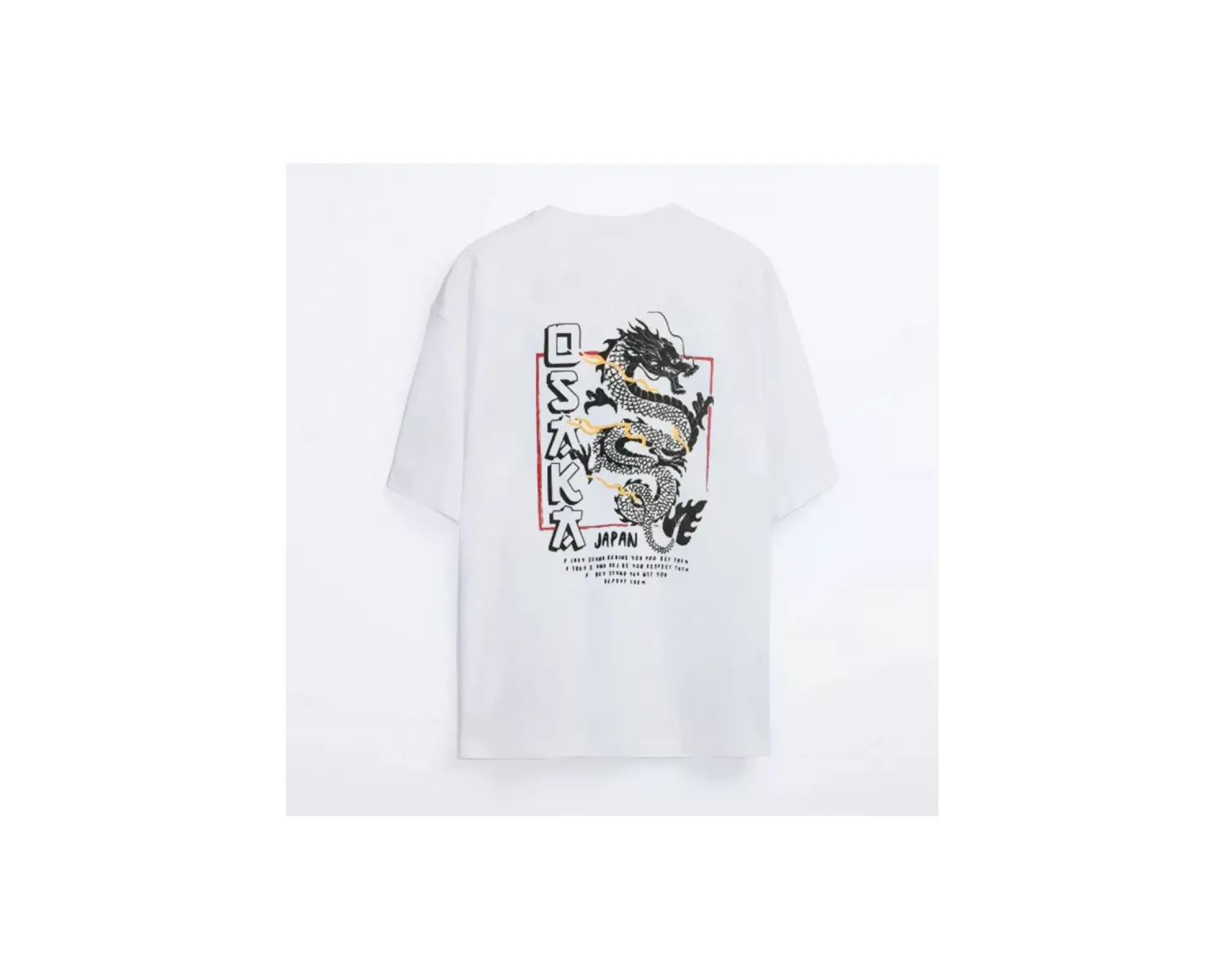 Unisex Beyaz Oversize T-shirt Baskılı Osaka Tişört