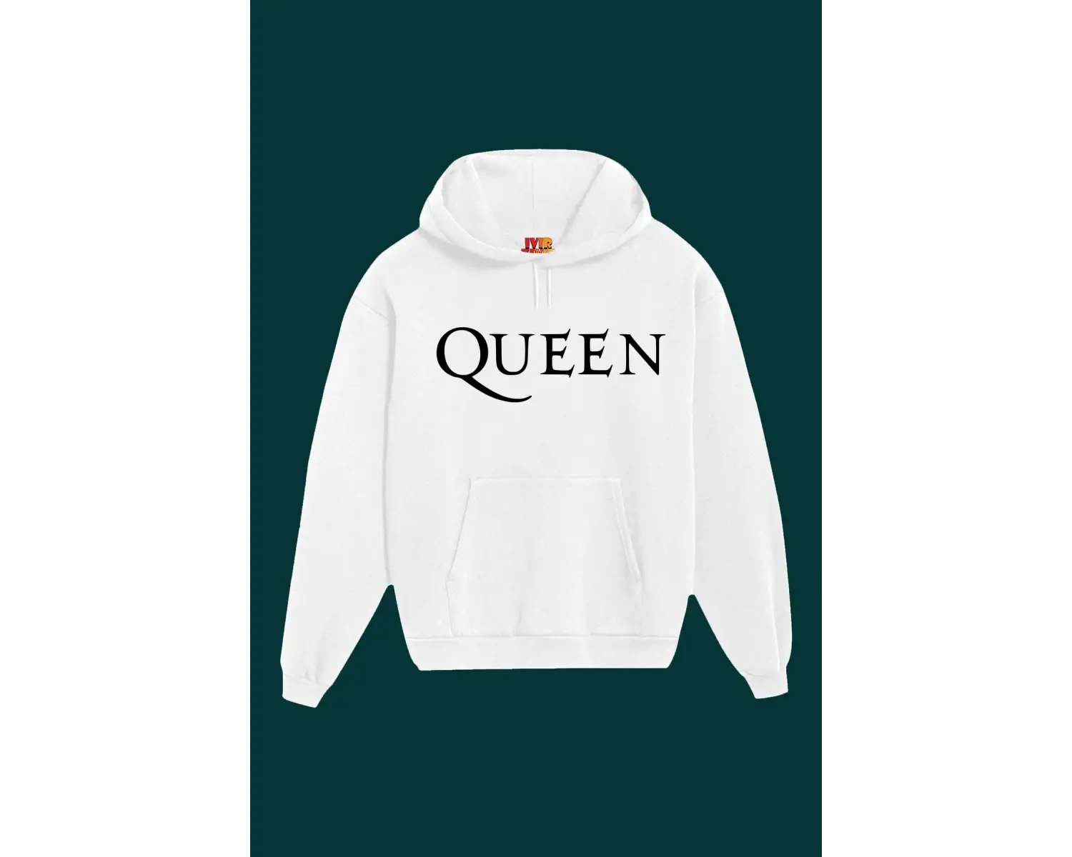 Unisex Beyaz Queen Baskılı Sweatshirt