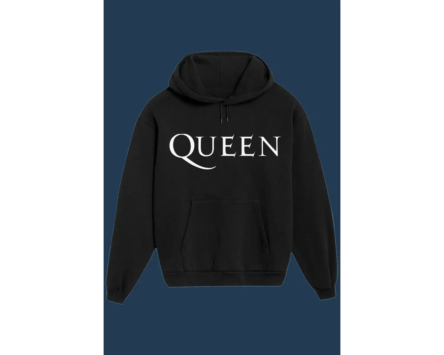 Unisex Beyaz Queen Baskılı Sweatshirt