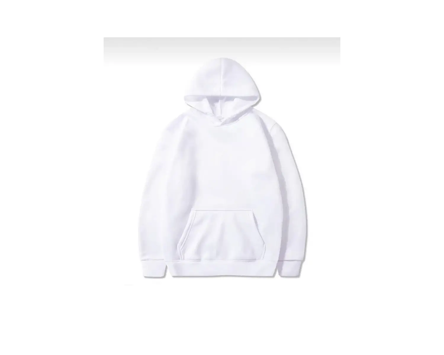 Unisex Beyaz Slim Fit Iç Komple Şardonlu Kapüşonlu Sweatshirt