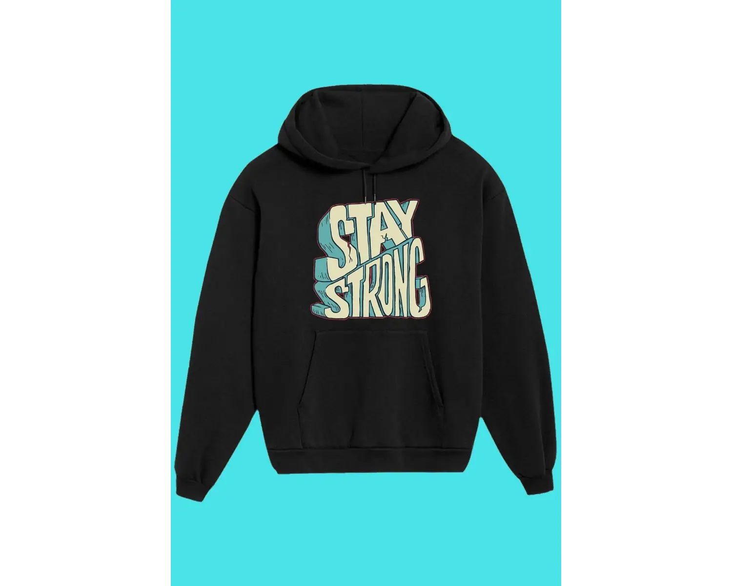 Unisex Beyaz Stay Strong Baskılı Sweatshirt