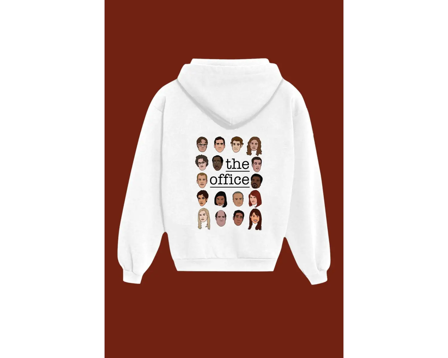 Unisex Beyaz The Office Sırt Baskılı Sweatshirt