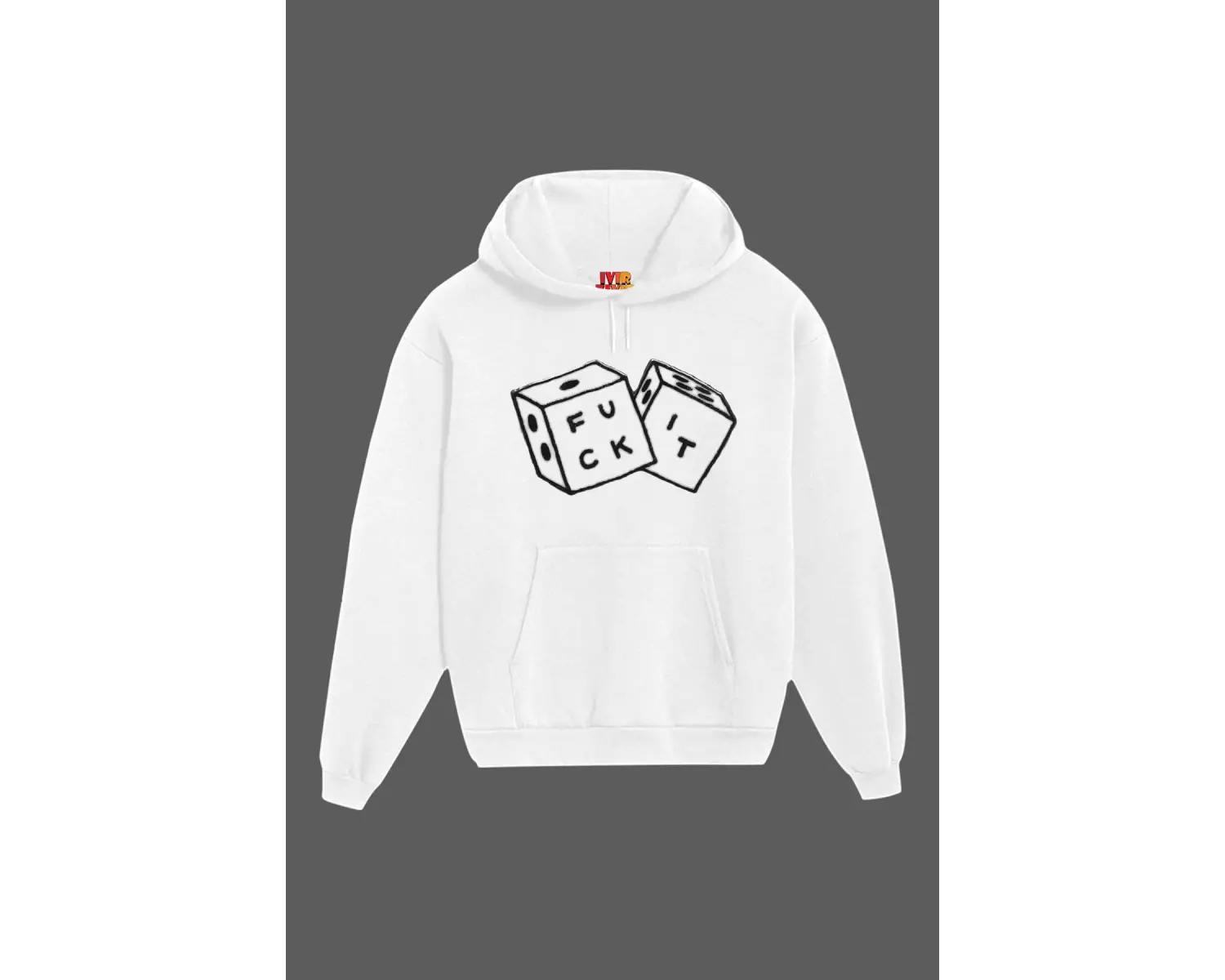 Unisex Beyaz Zar Baskılı Sweatshirt