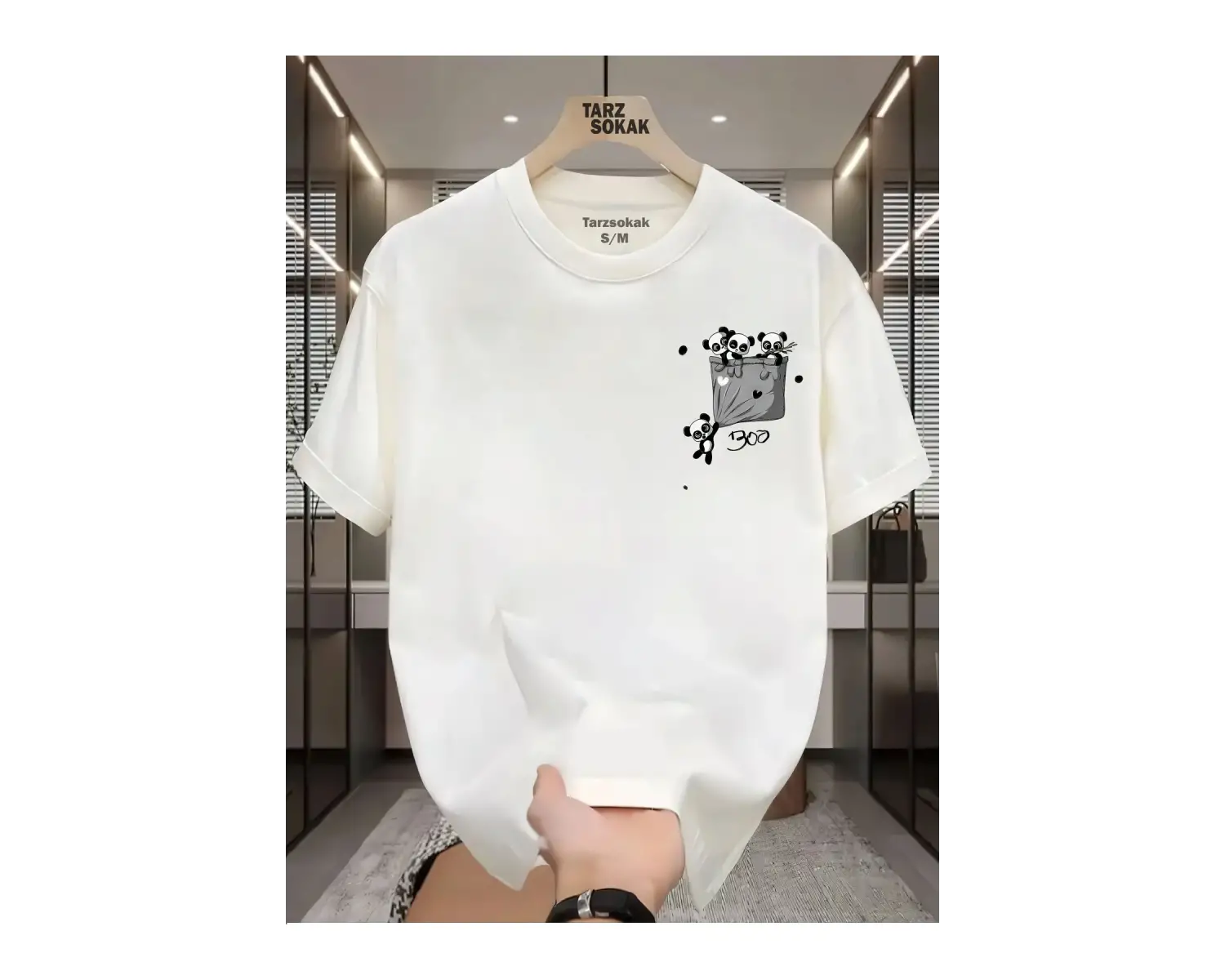 UNİSEX Boo Minimalis Baskı T-shirt