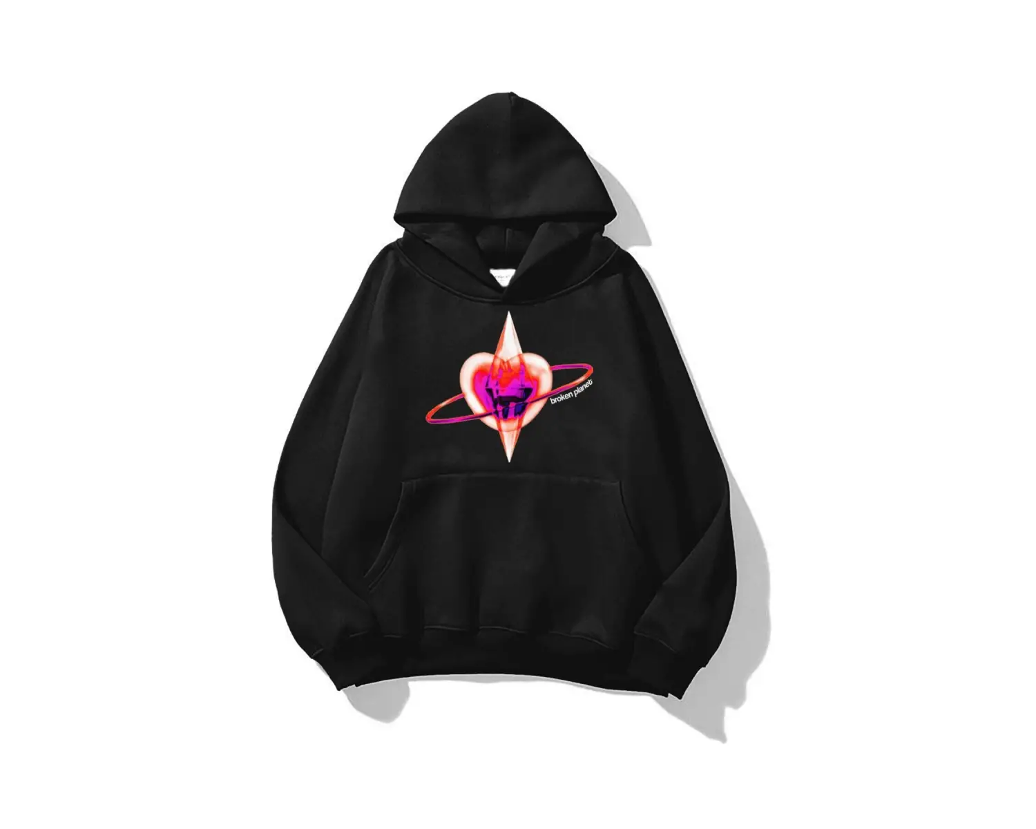 Unisex Broken Planet Sweatshirt Hoodie Siyah