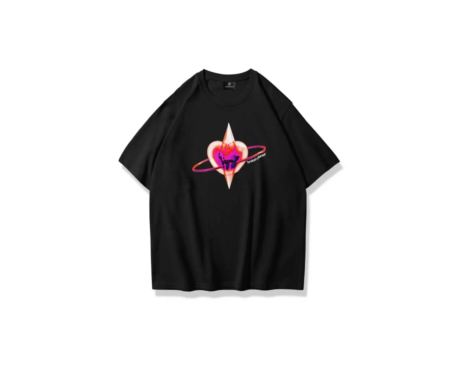 Unisex Broken Planet Tshirt Siyah