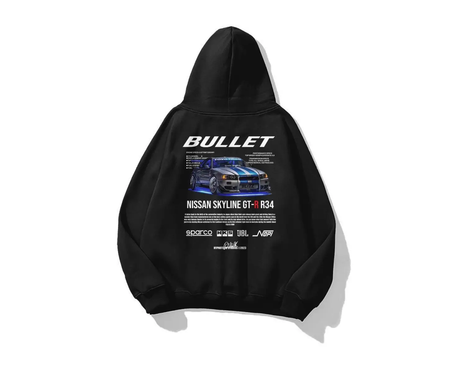 Unisex Bullet Fast and Furious Sweatshirt Siyah