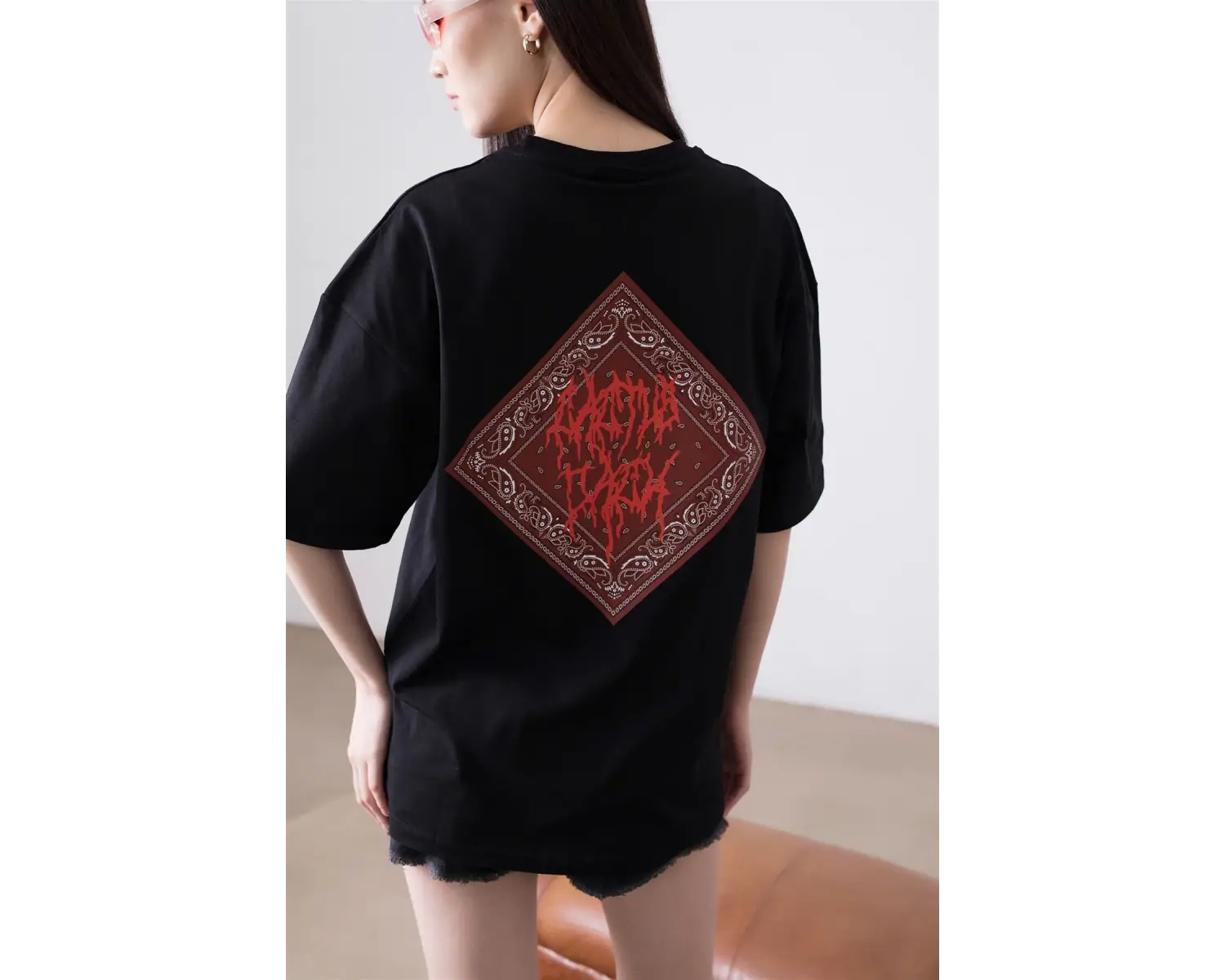 Unisex Cactus Jack Bandana Siyah Tshirt