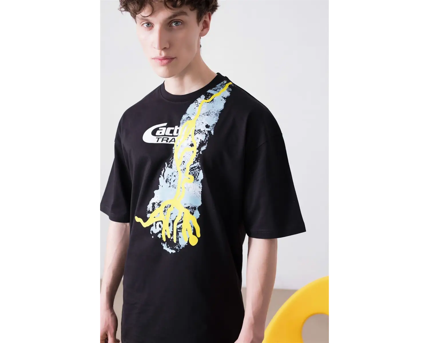 Unisex Cactus Trails Siyah Tshirt