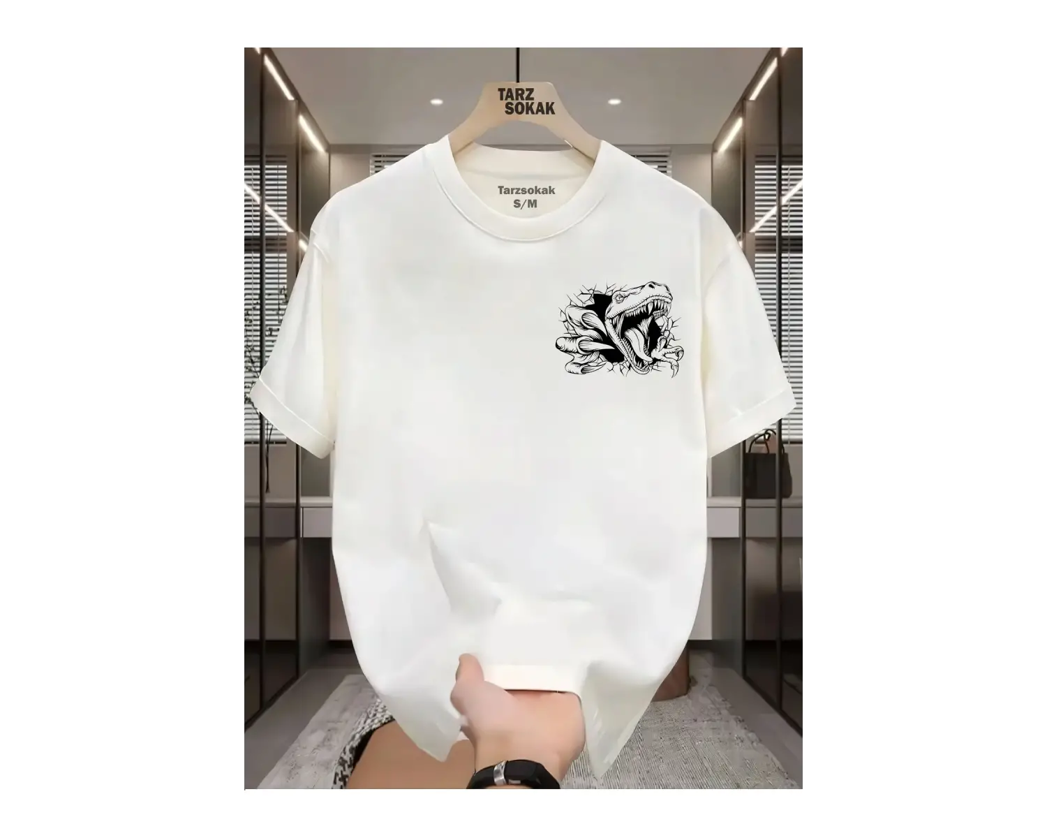 UNİSEX Çatlak Dino T-shirt