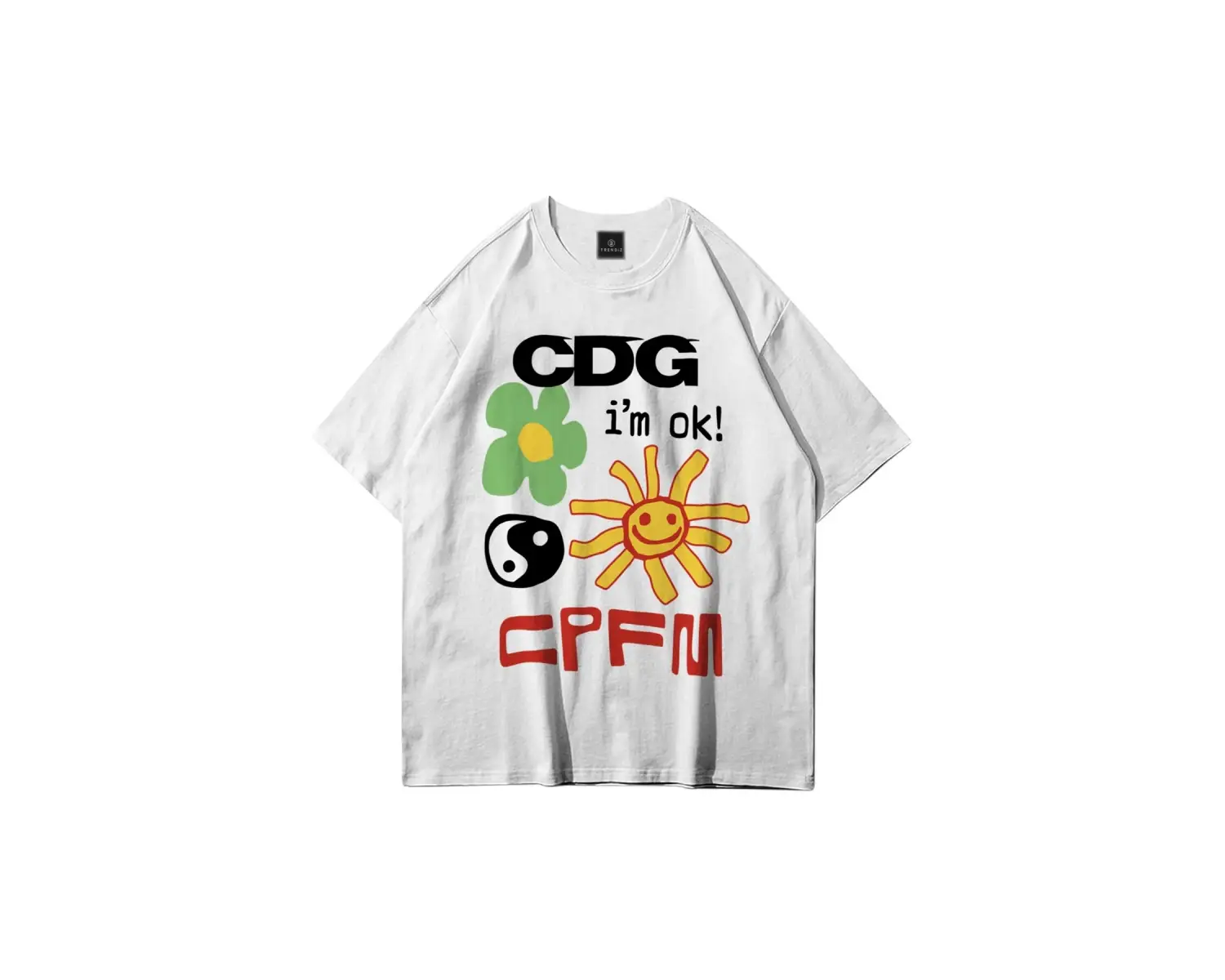Unisex Cdg Im Ok! Cpfm Beyaz Tshirt