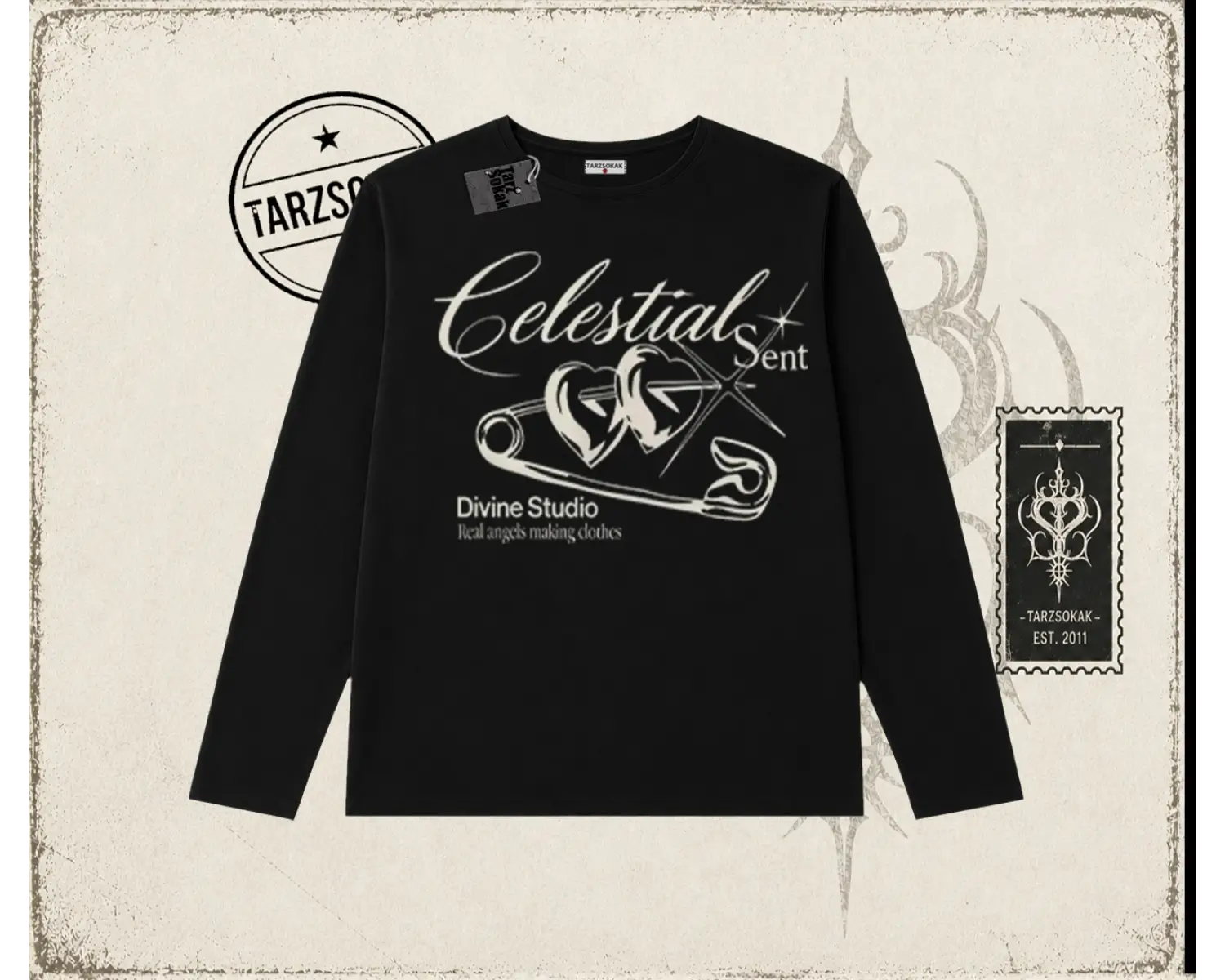 Unisex Celestial Sent Biskilet Yaka  Long Sleeve Beyaz