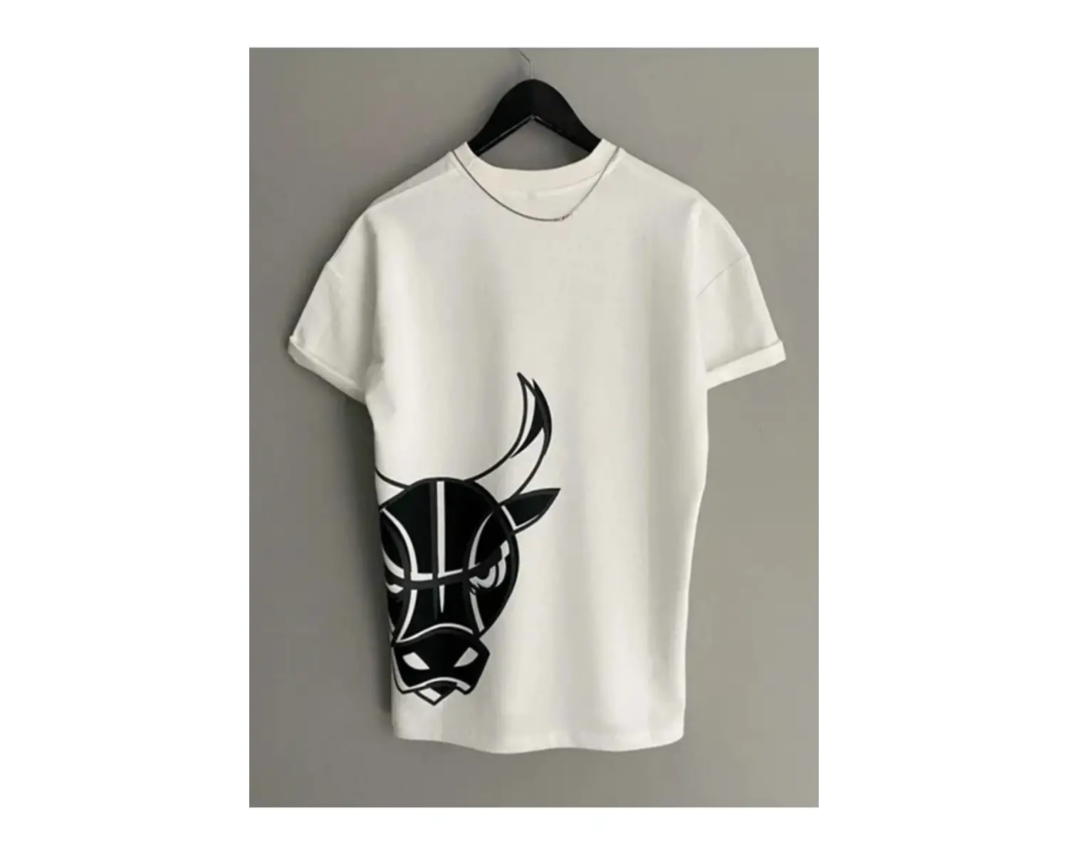 Unisex Chicago Özel Baskılı Oversize Penye T-shirt