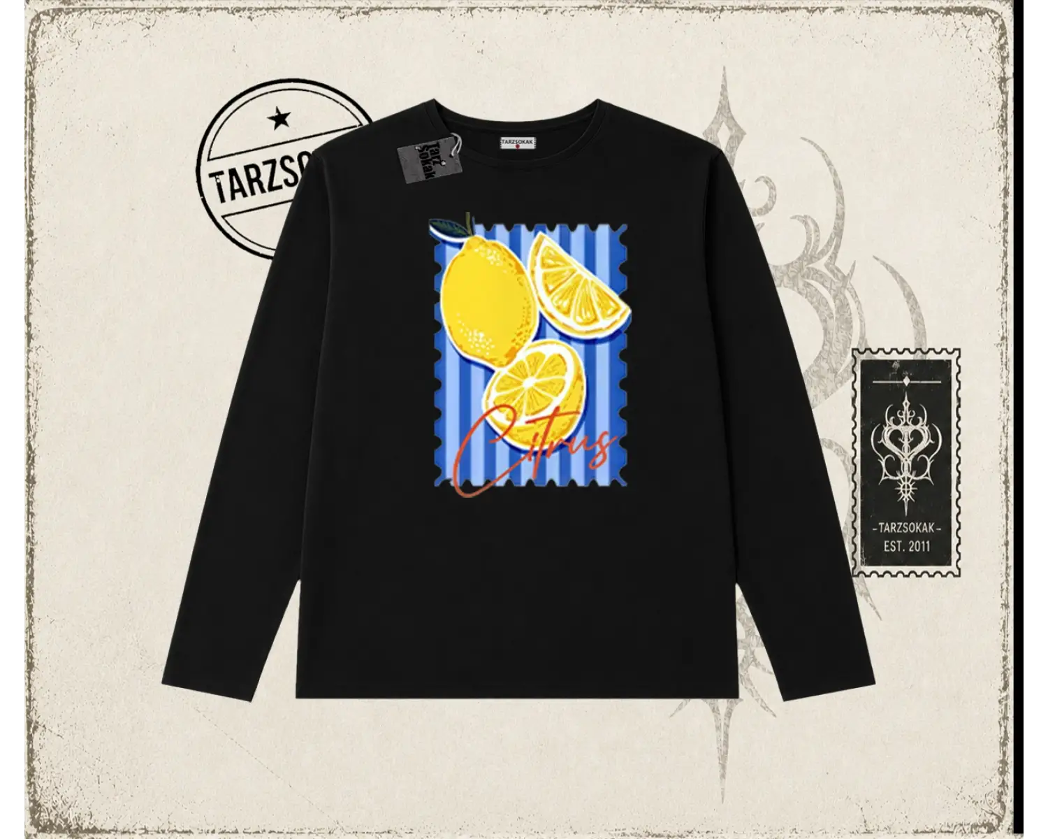 Unisex Citrus Biskilet Yaka  Long Sleeve Beyaz