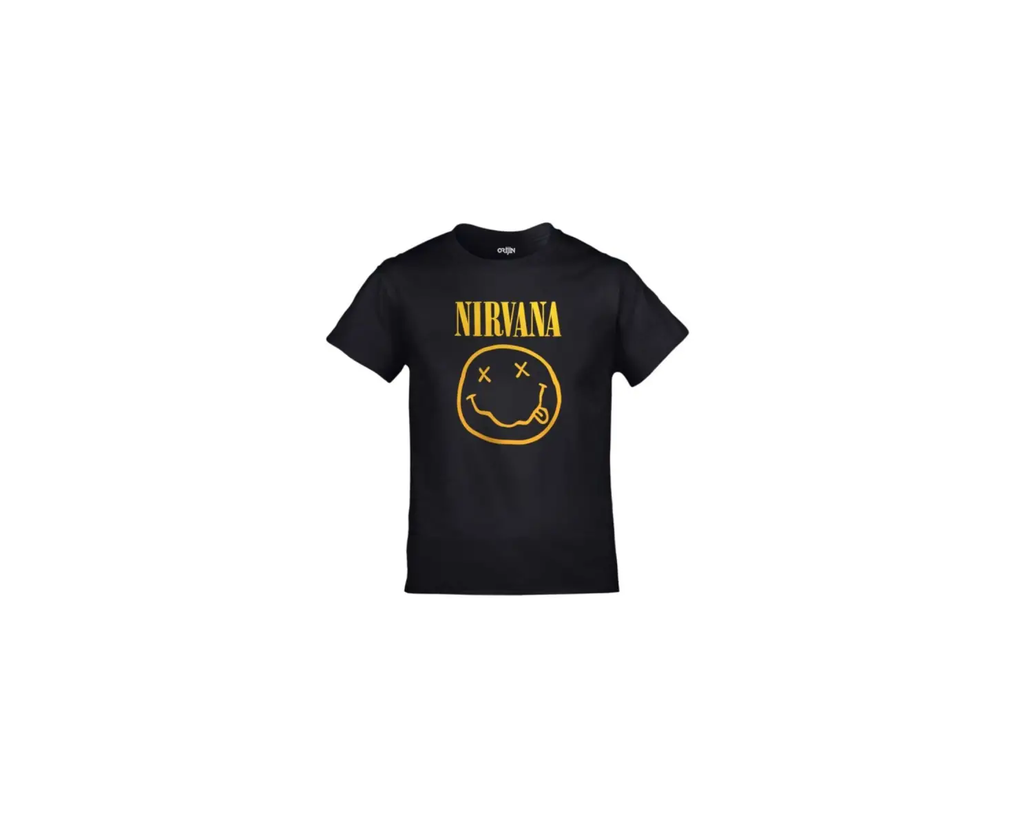 Unisex Çocuk Siyah Nirvana Smiley Face Baskılı