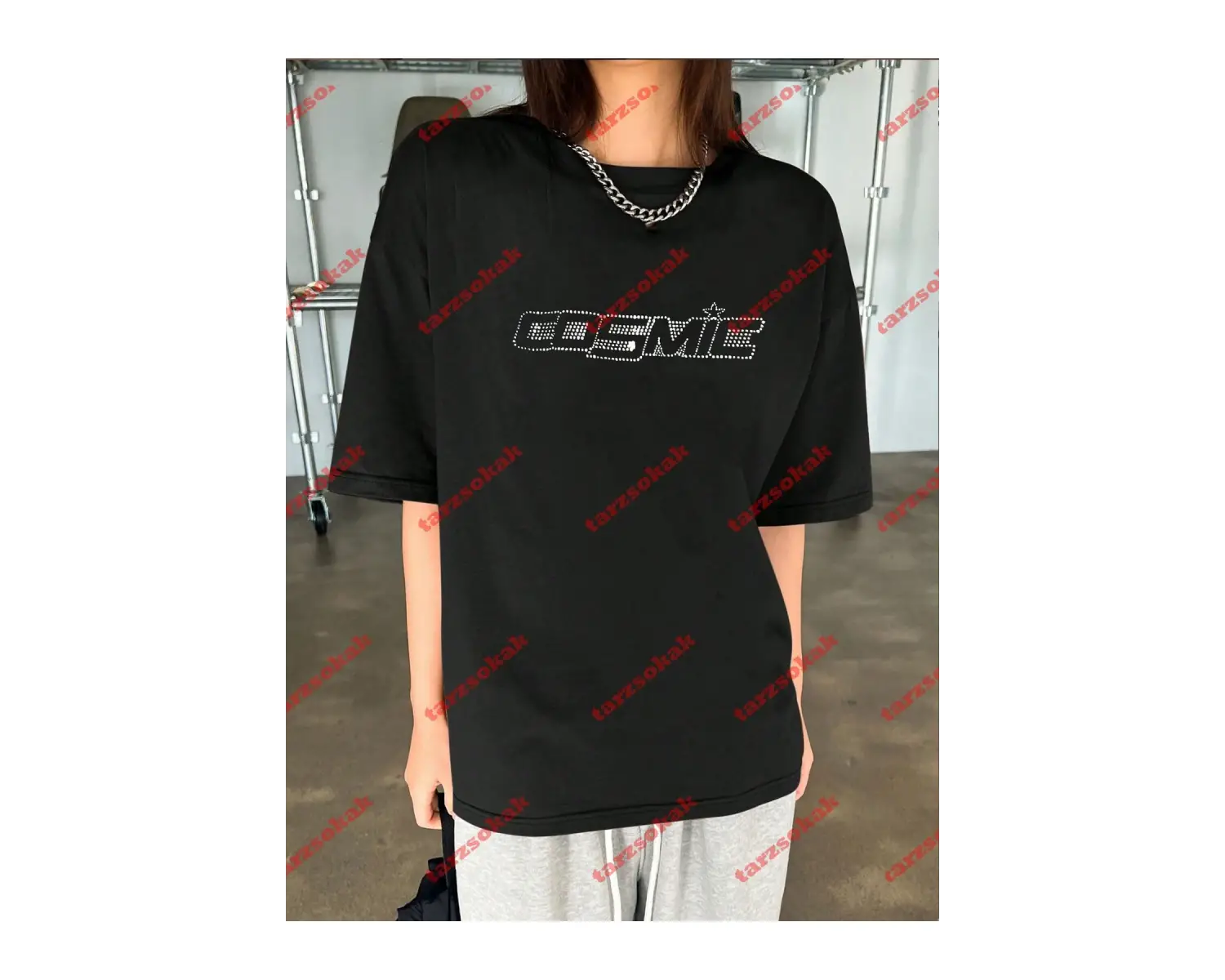 Unisex Cosmic Baskılı Tshirt Beyaz