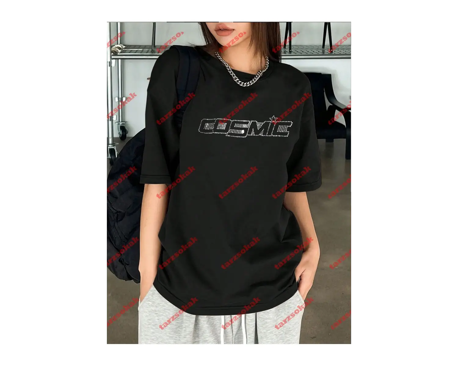 Unisex Cosmic Baskılı Tshirt Beyaz