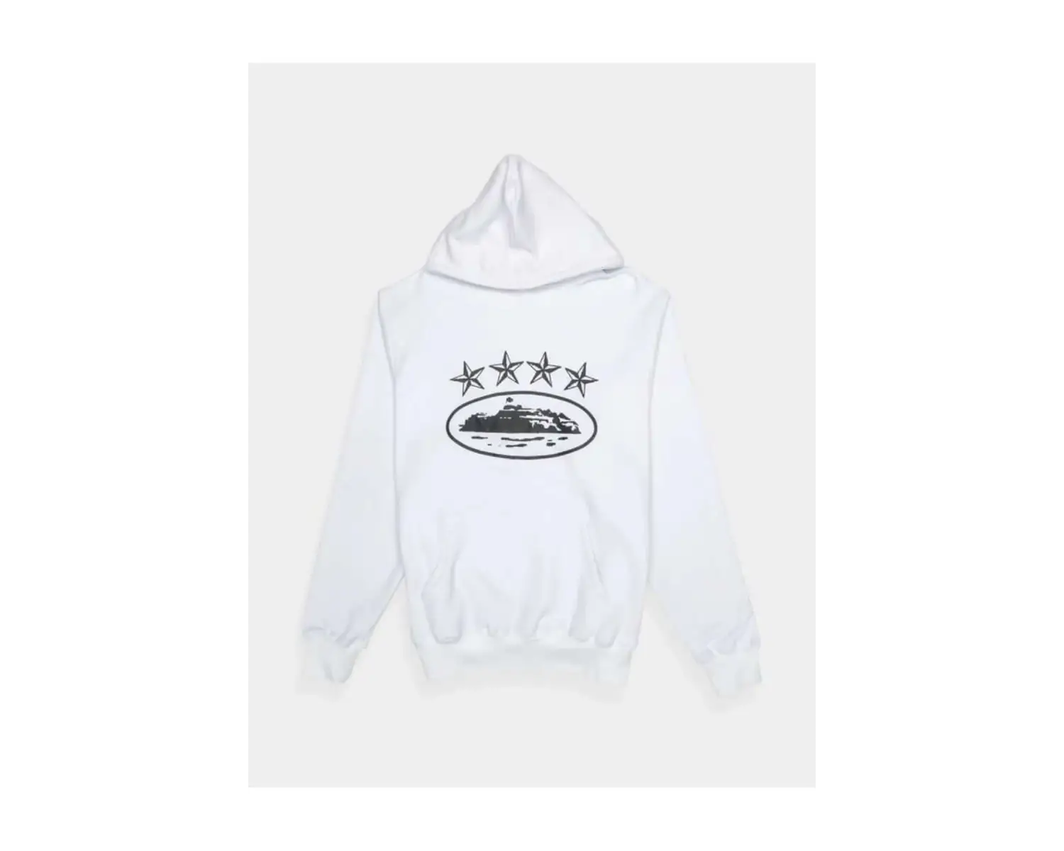 ünisex crt baskılı oversize sweatshirt beyaz