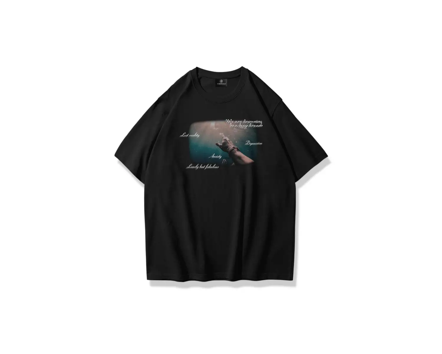 Unisex Deep Dream Tshirt Siyah