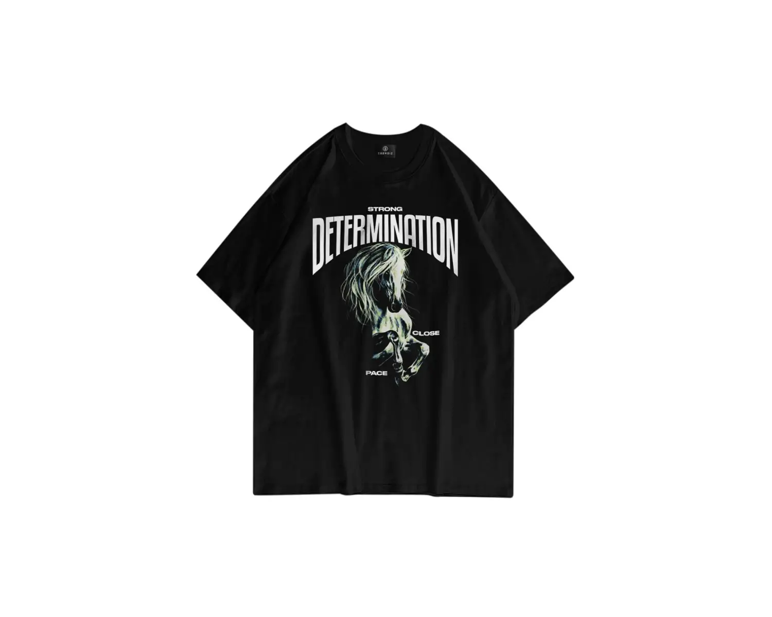 Unisex Determination Siyah Tshirt