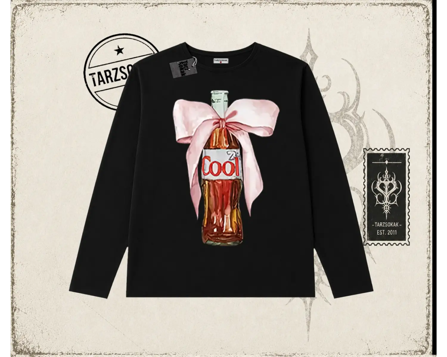 Unisex Diet Cool Biskilet Yaka  Long Sleeve Beyaz