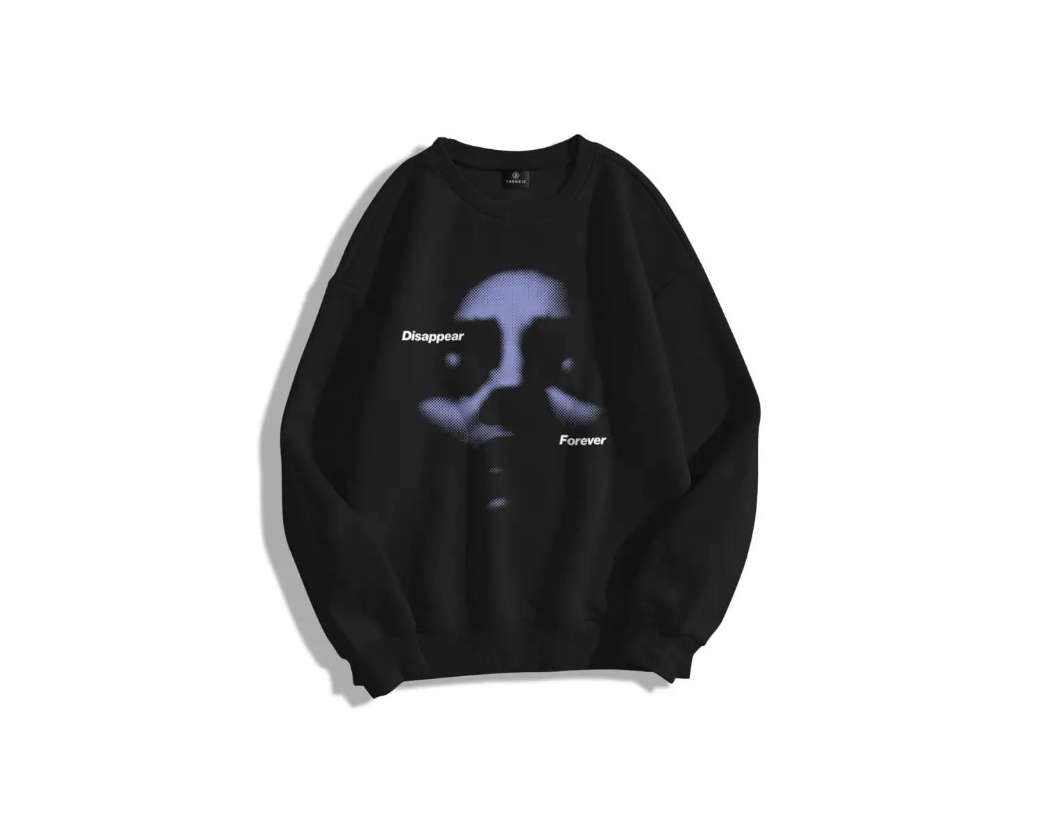 Unisex Disappear Forever Bisiklet Yaka Sweatshirt Siyah