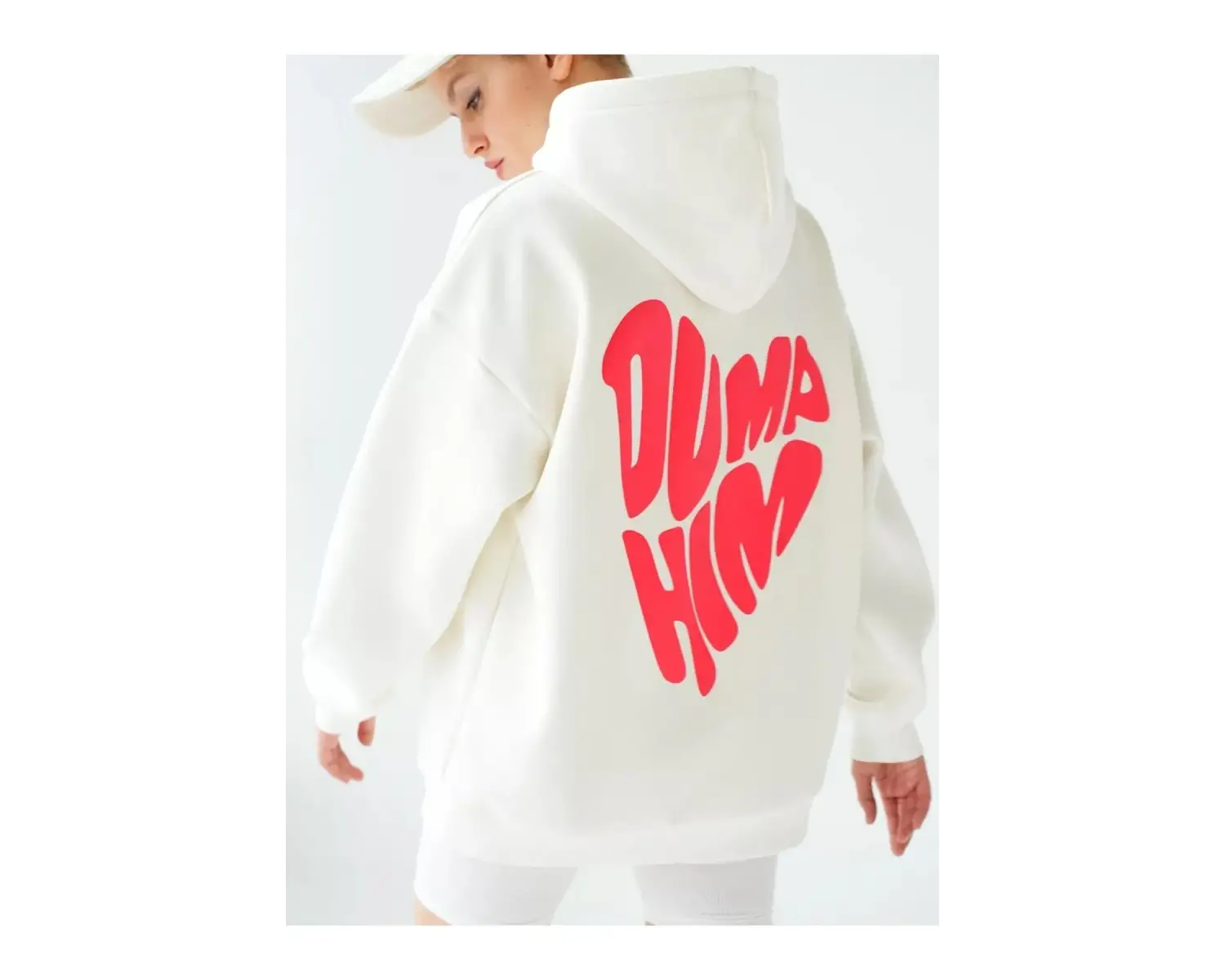 Unisex Dump Him Sweatshirt Beyaz