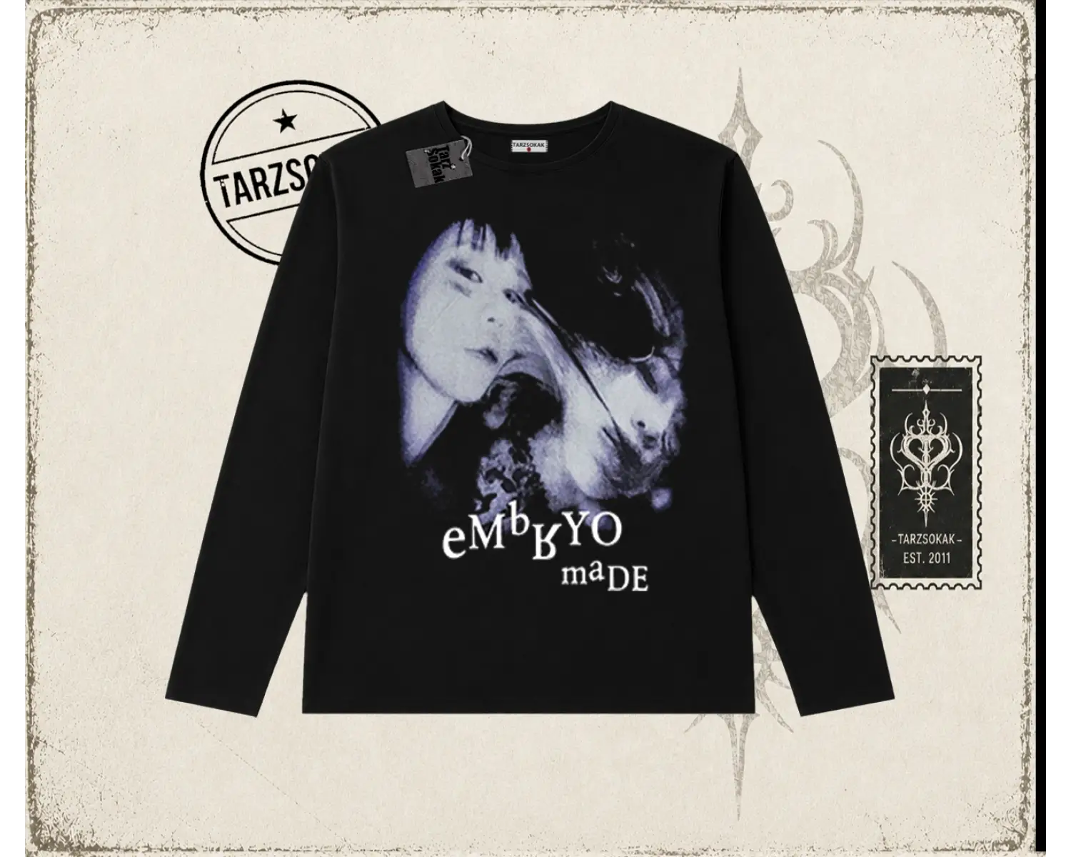 Unisex Embryo Biskilet Yaka  Long Sleeve Beyaz