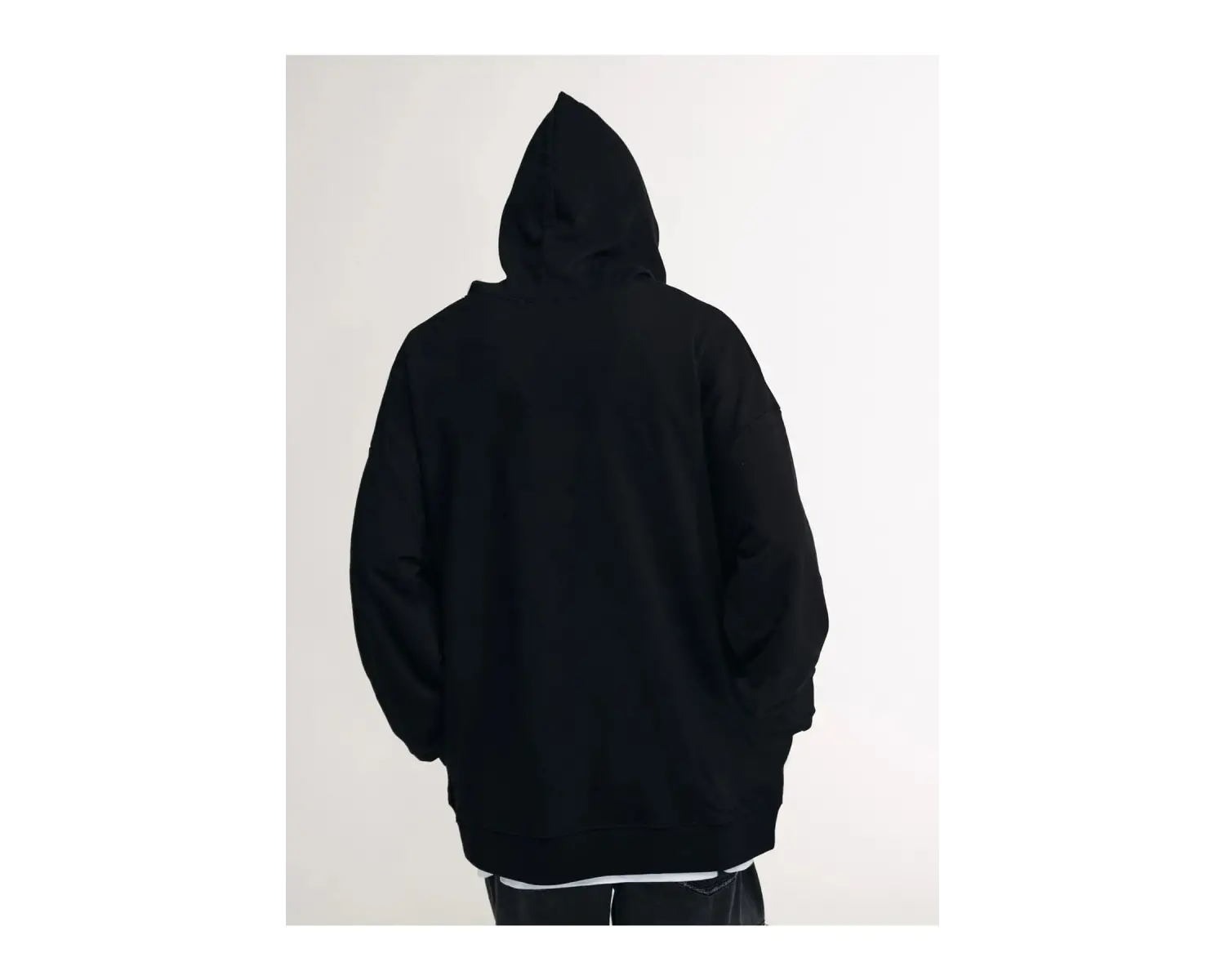 Unisex Emoji Özel Baskılı Kapüşonlu Oversize Sweatshirt Siyah