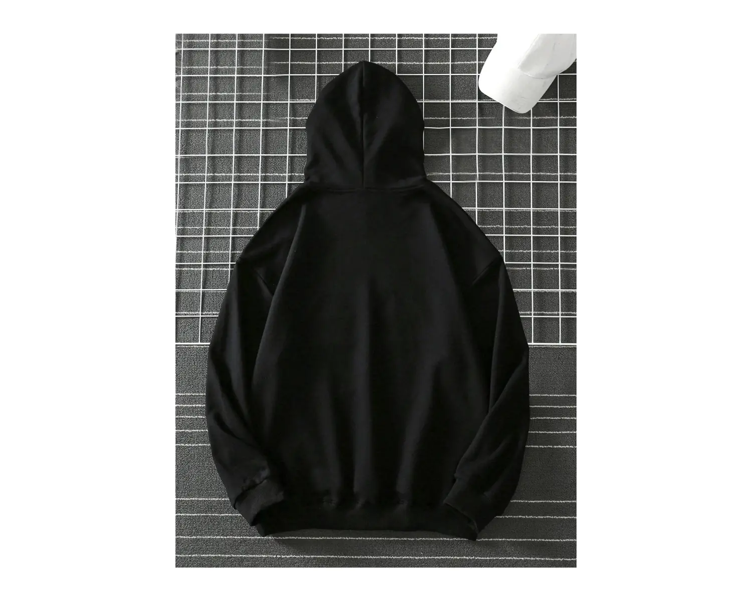 Unisex Emoji Özel Baskılı Kapüşonlu Oversize Sweatshirt Siyah