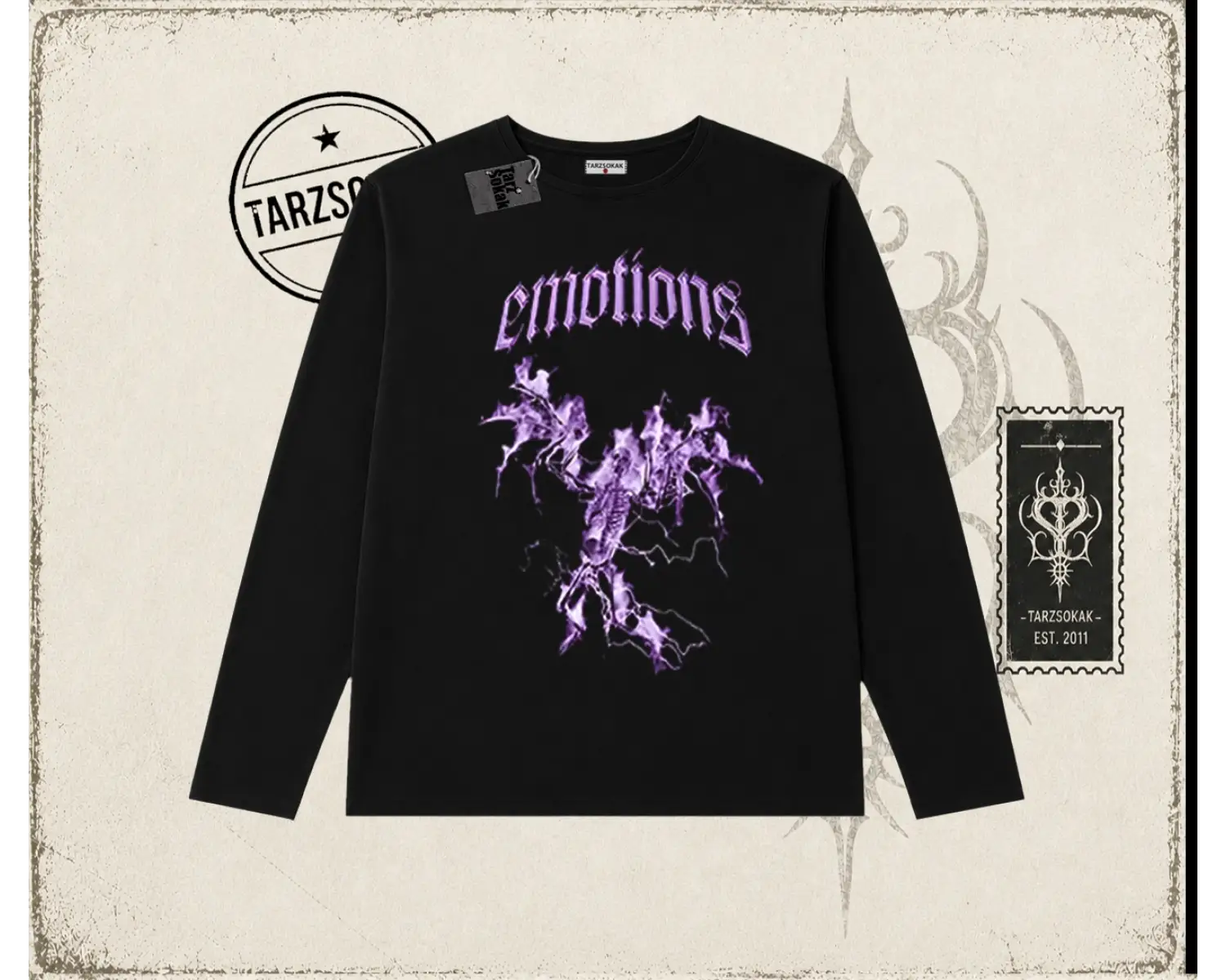 Unisex Emotions Biskilet Yaka  Long Sleeve Beyaz
