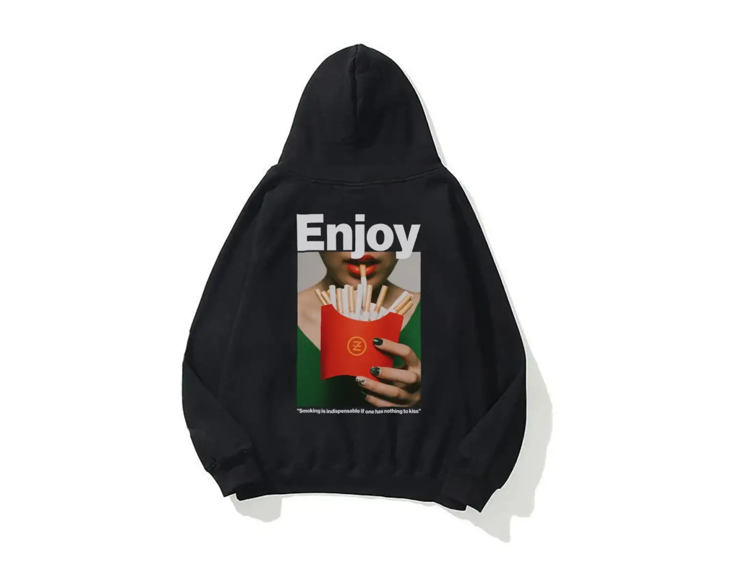 Unisex Enjoy Sweatshirt Hoodie Siyah