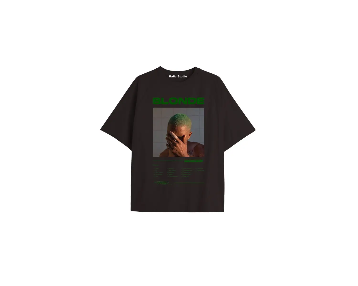 Unisex Erkek Kadın Blond Frank Ocean Siyah T-SHIRT
