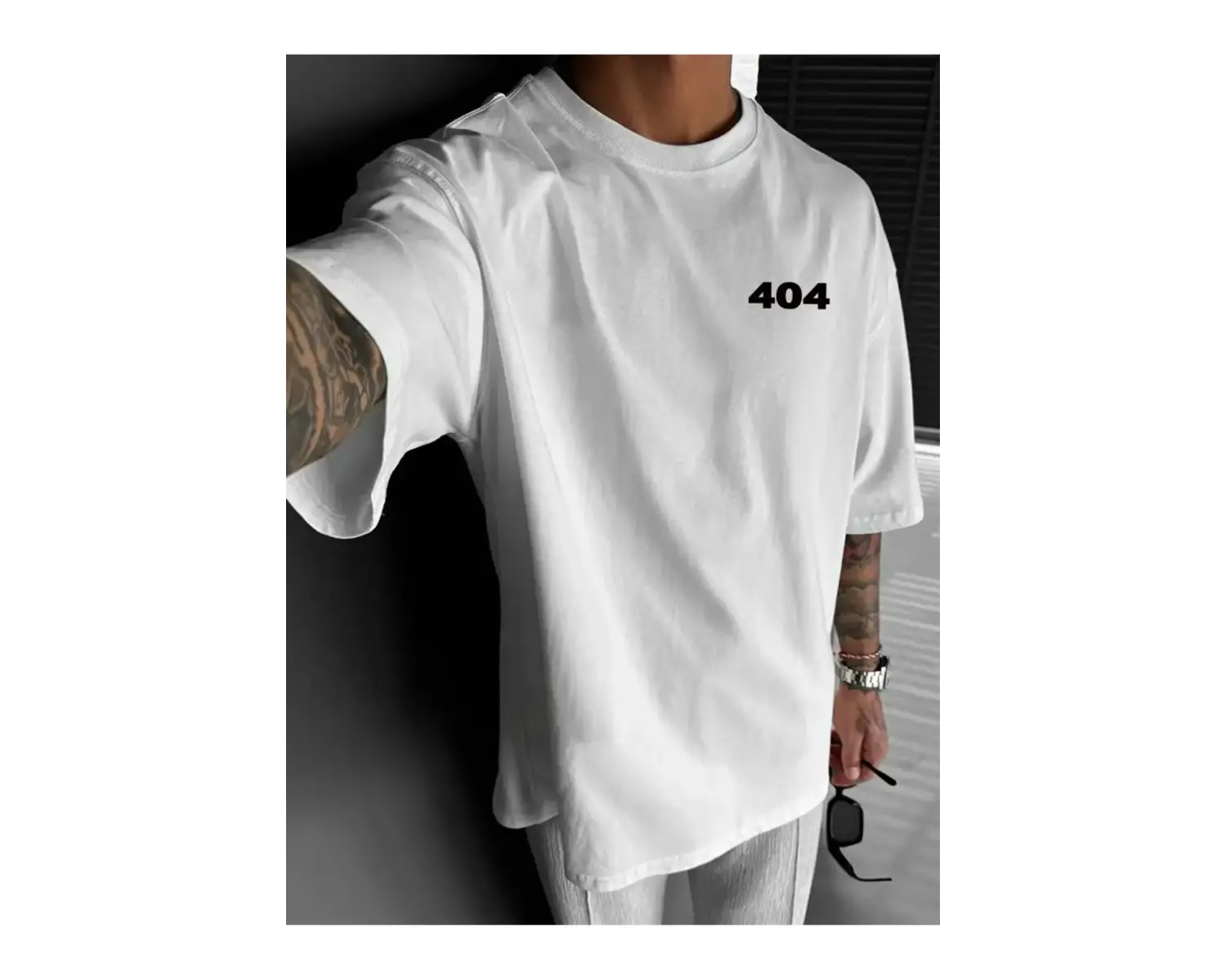 Unisex Error 404 Not Foun Baskılı Oversize %100 Pamuk