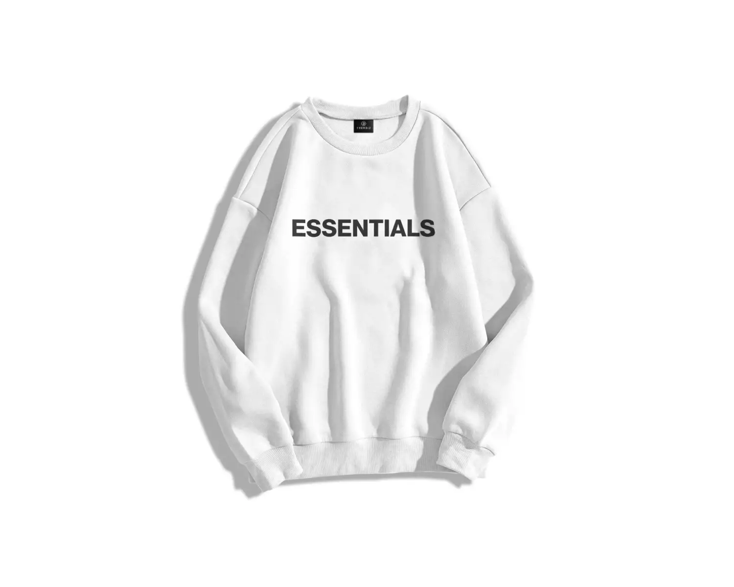 Unisex Essentials Bisiklet Yaka Sweatshirt Beyaz