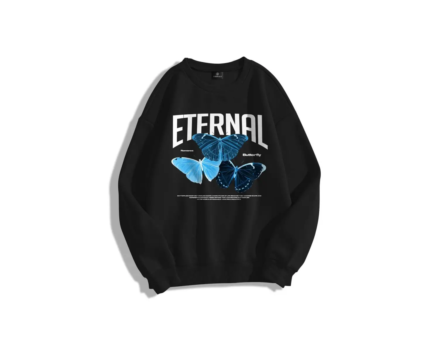 Unisex Eternal Bisiklet Yaka Sweatshirt Siyah