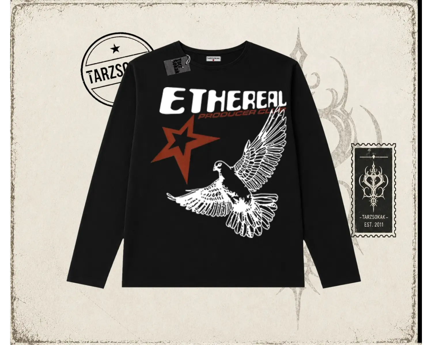 Unisex Ethereal Biskilet Yaka  Long Sleeve Beyaz