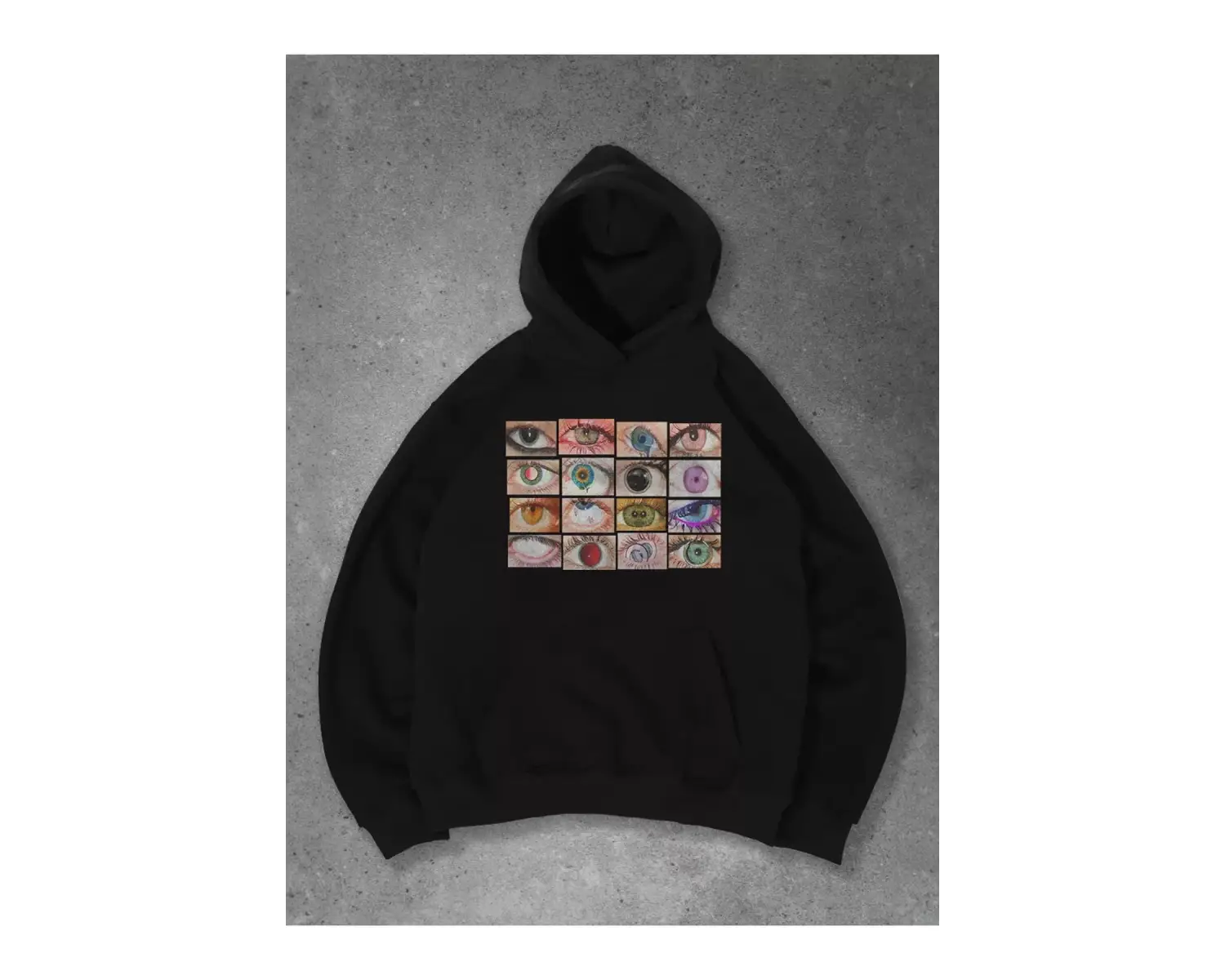 Unisex Eyes Sweatshirt Siyah