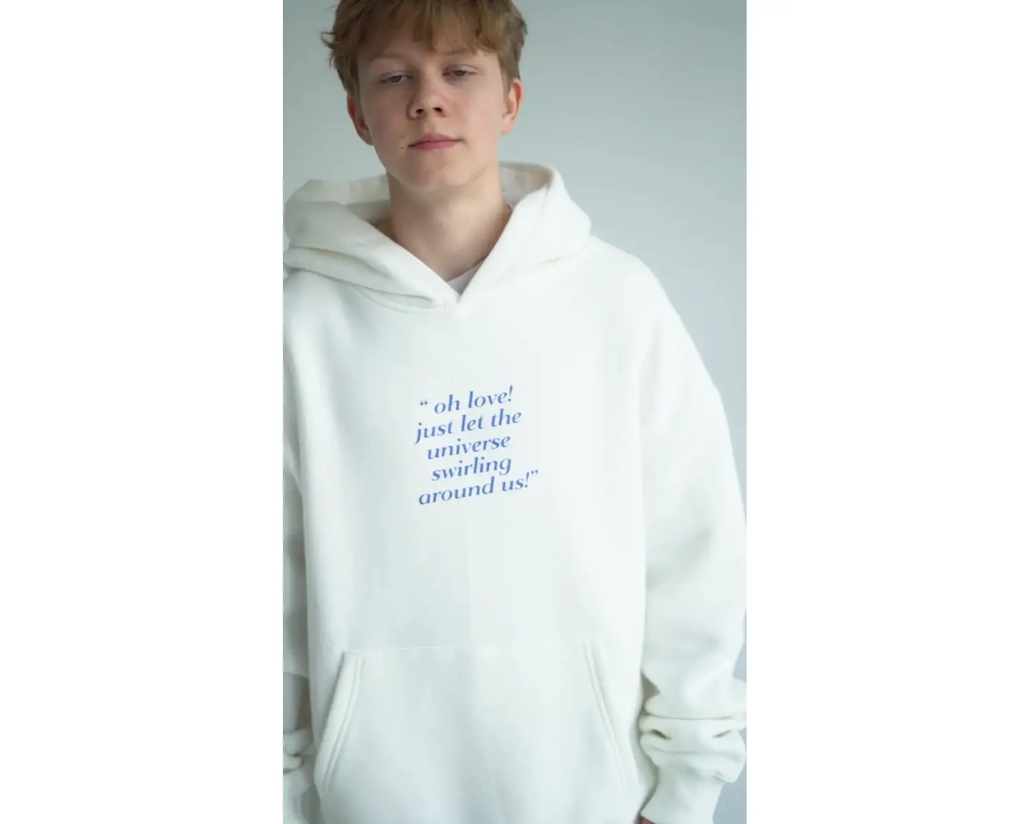 Unisex Fall In Love Sweatshirt Hoodie Beyaz