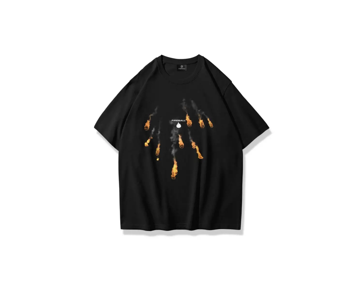 Unisex Fireball Tshirt Siyah