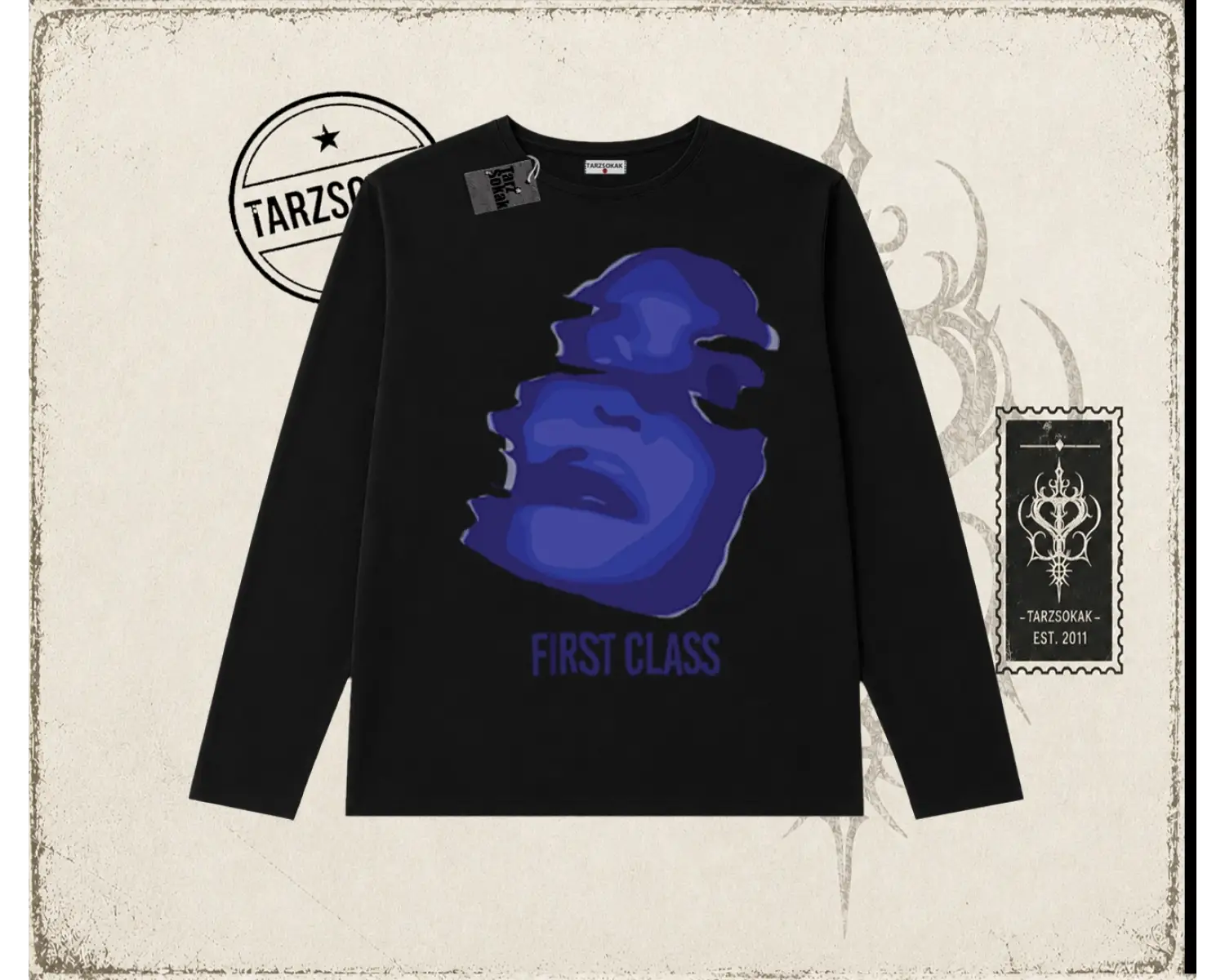Unisex First Class Biskilet Yaka  Long Sleeve Beyaz