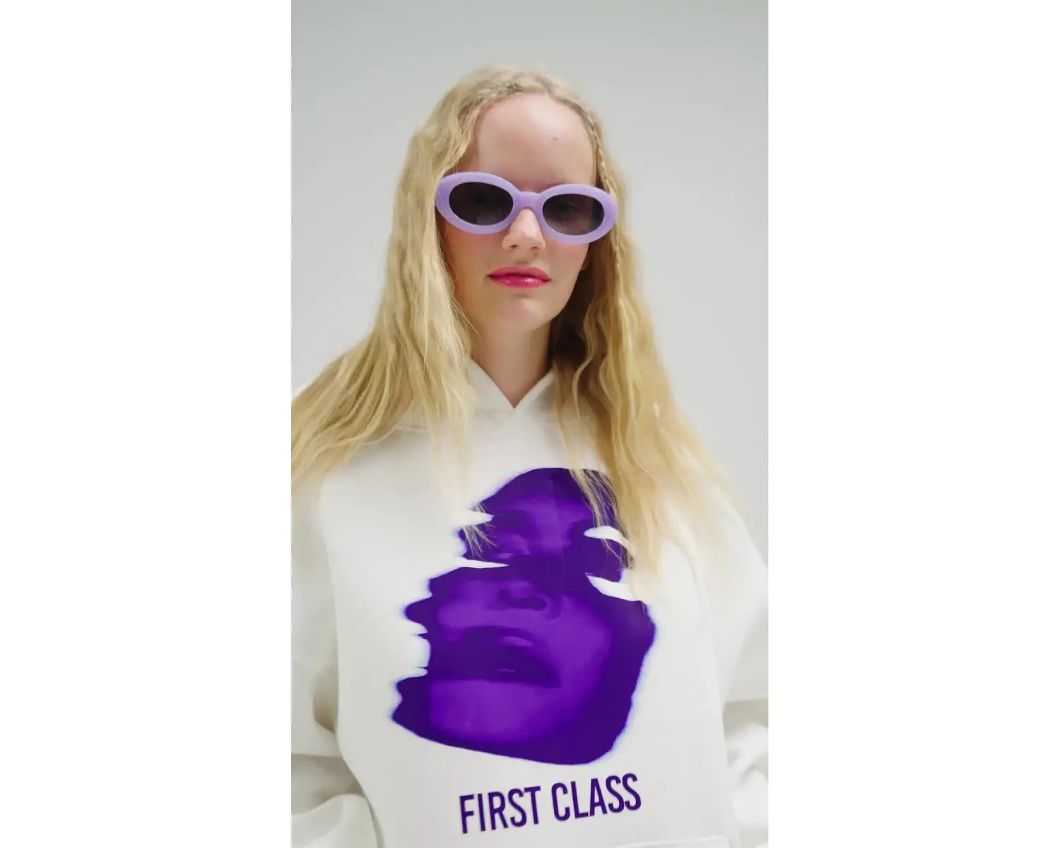 Unisex First Class Sweatshirt Hoodie Beyaz