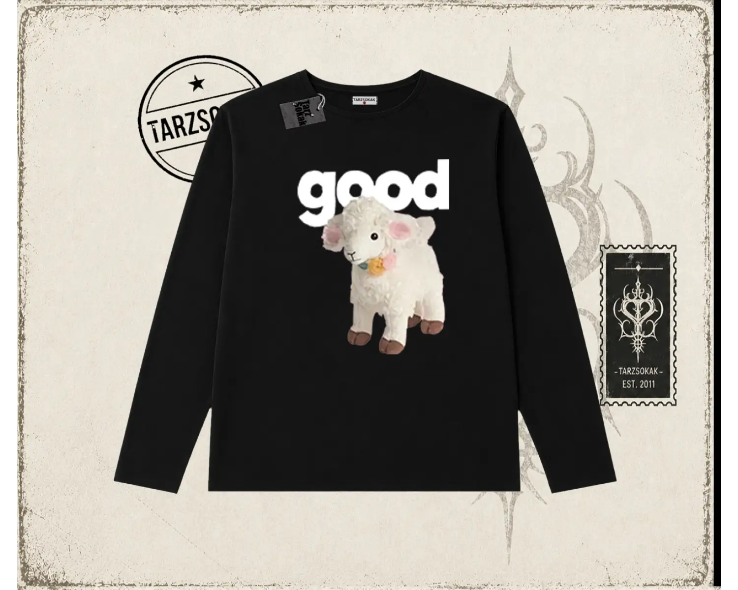 Unisex Good Biskilet Yaka  Long Sleeve Beyaz