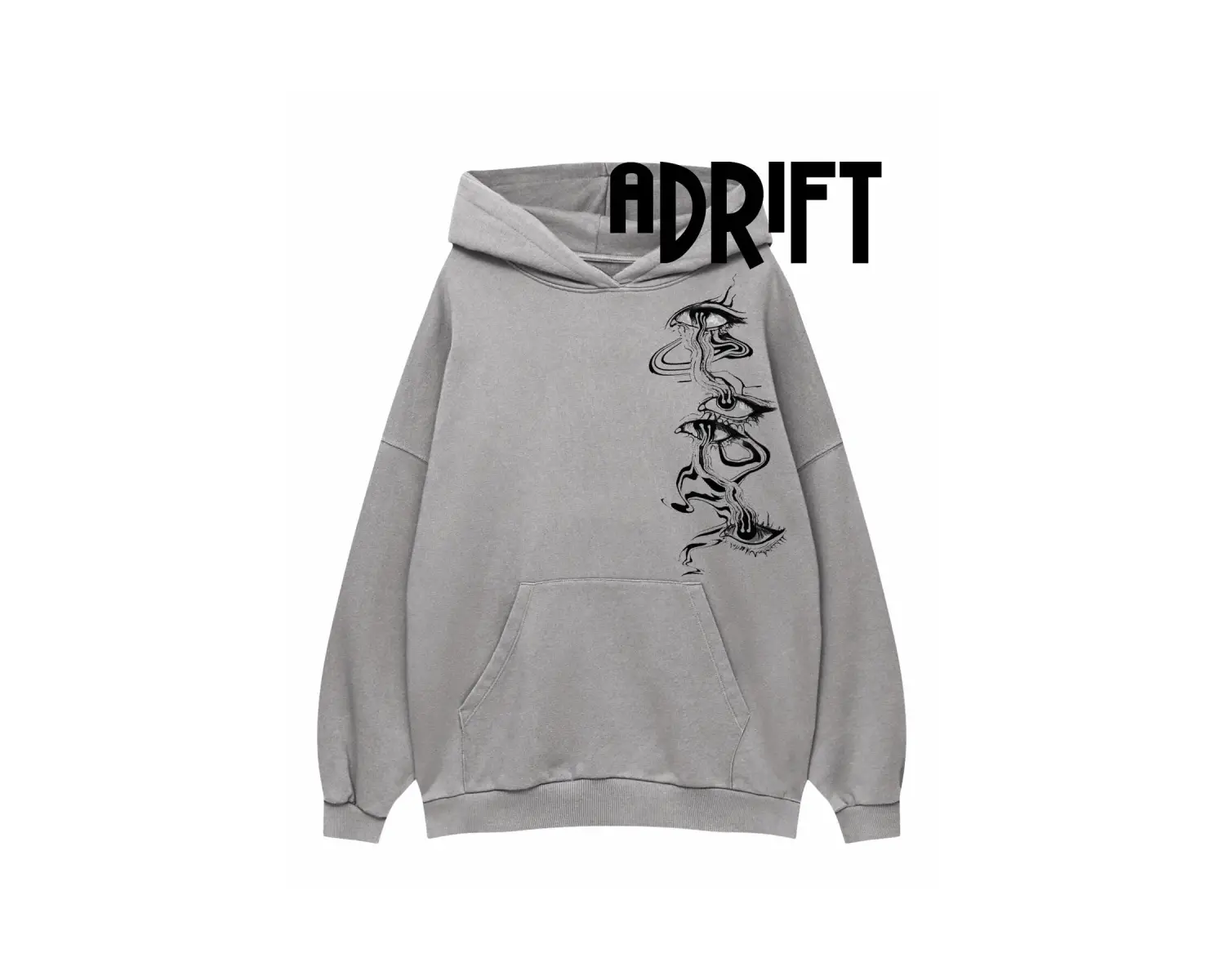 Unisex Gözler Özel Tasarım Swearshirt Hoodie Beyaz