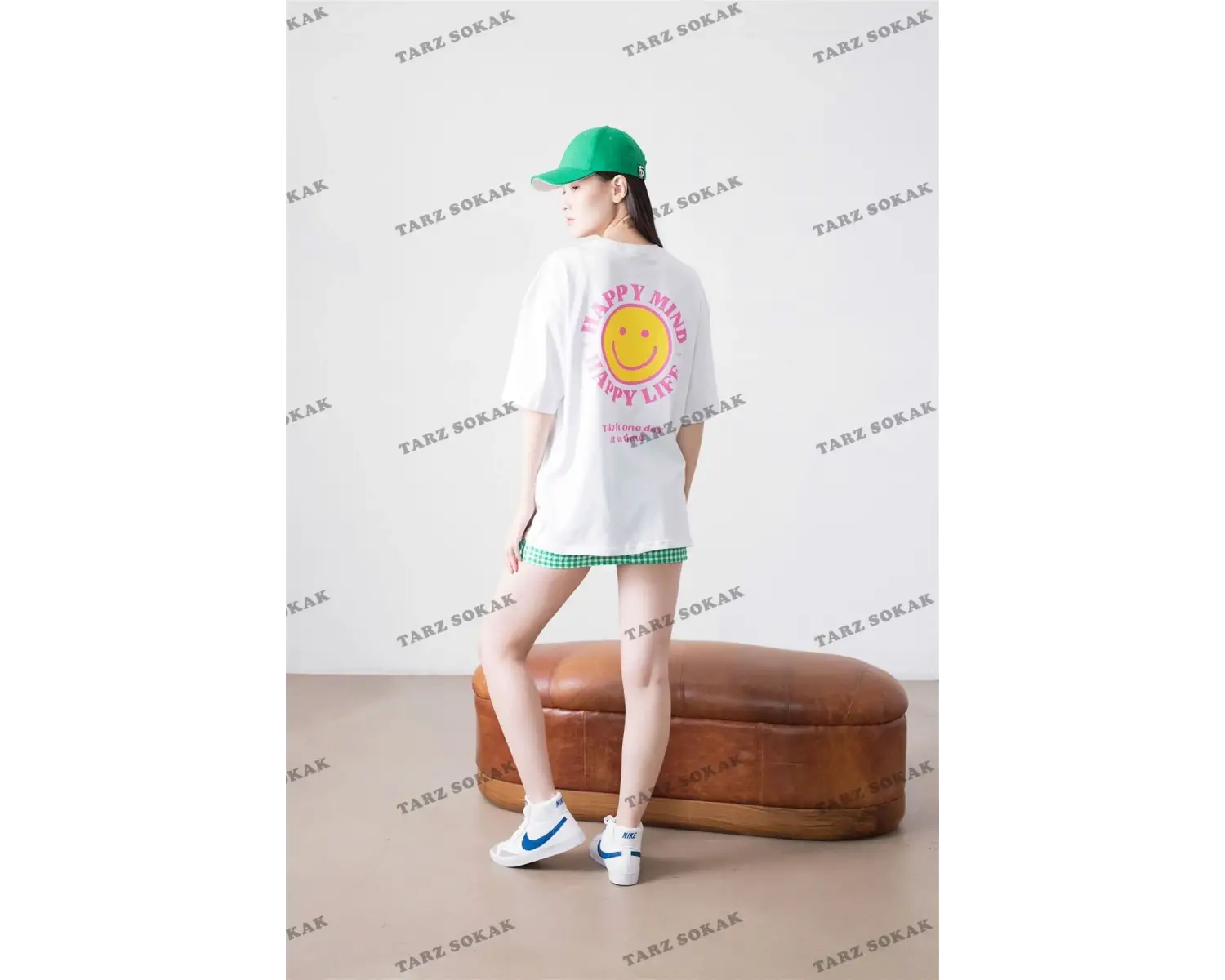 Unisex Happy Life Beyaz Tshirt