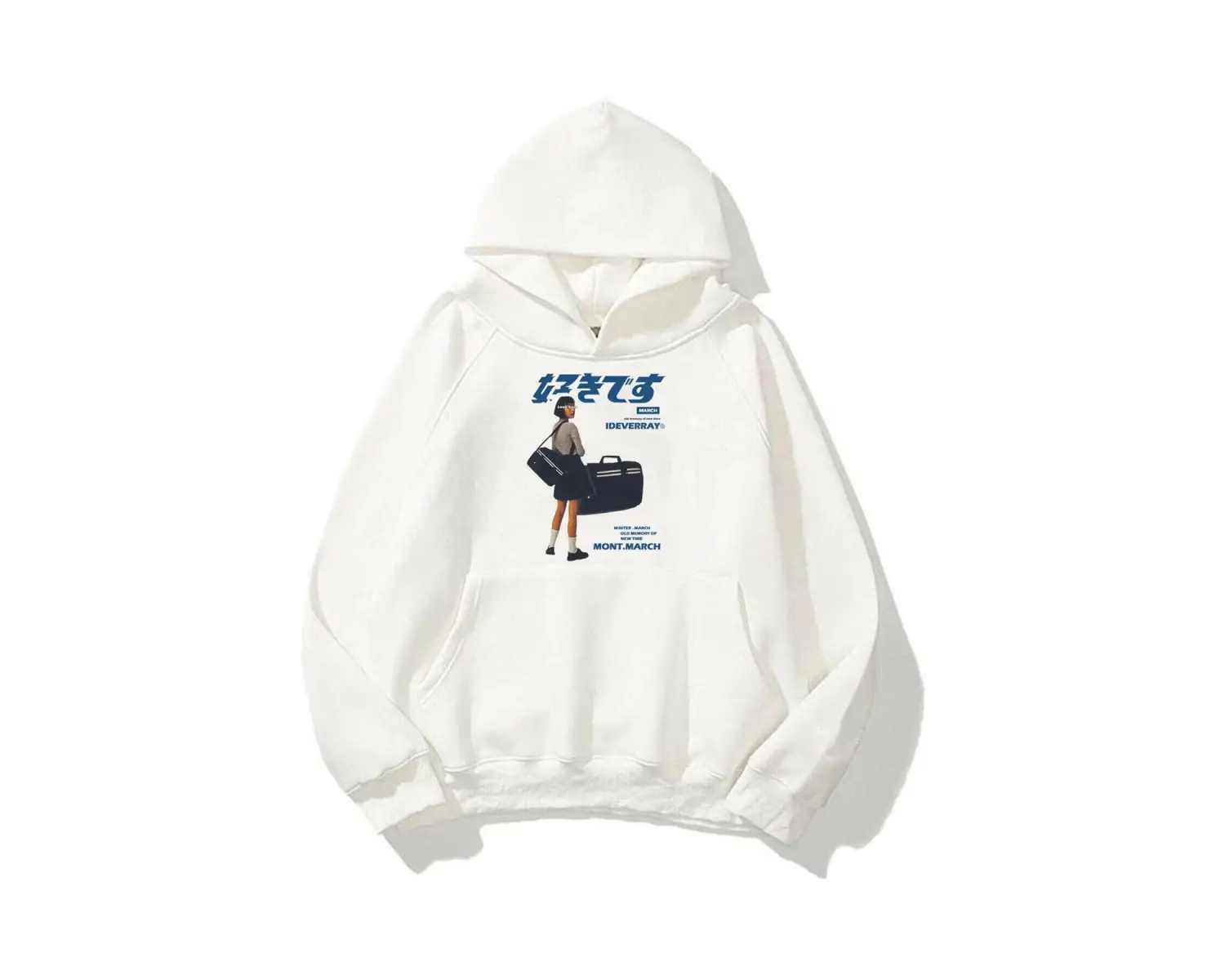 Unisex Harajuku Girl Beyaz Sweatshirt