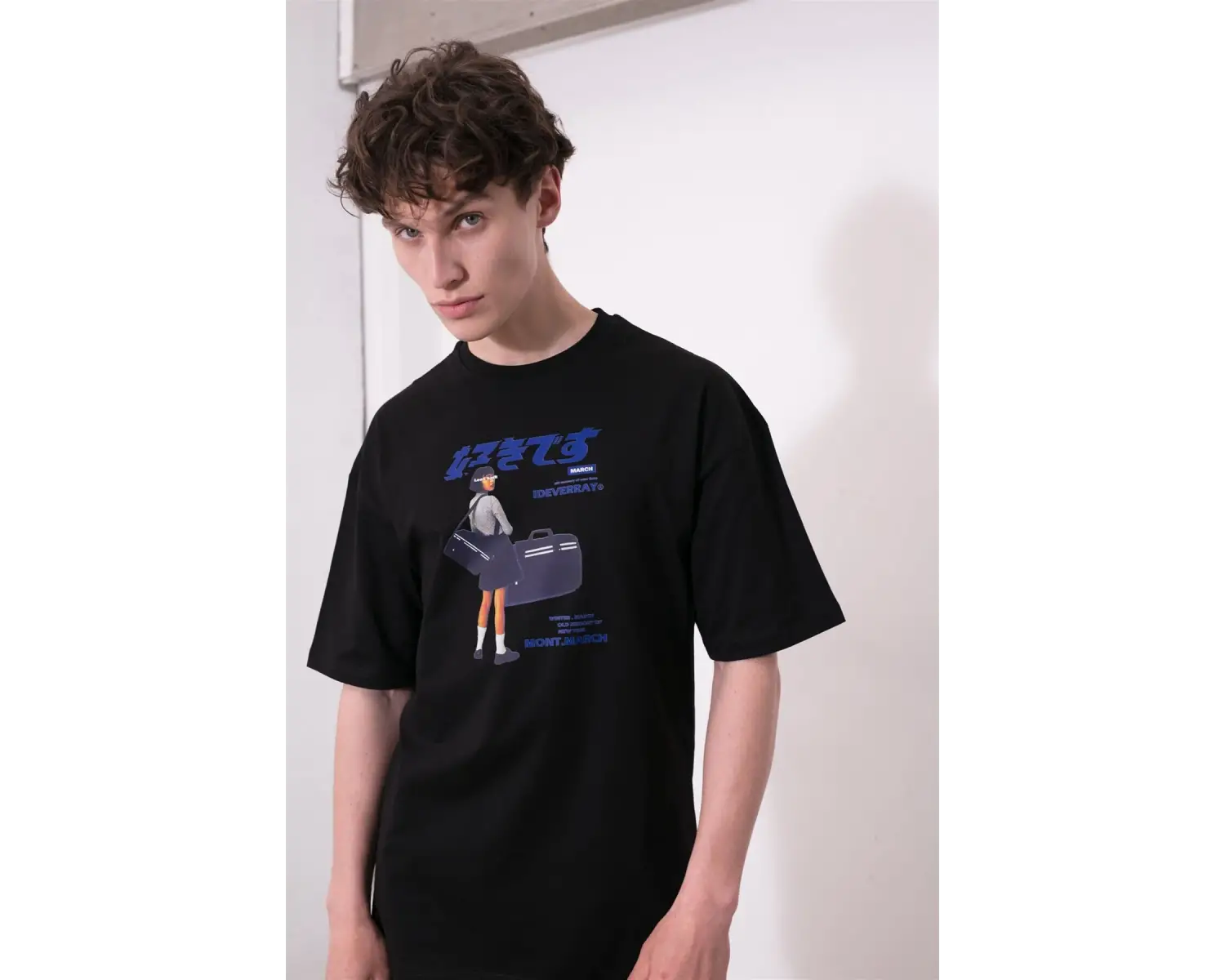 Unisex Harajuku Girl Siyah Tshirt