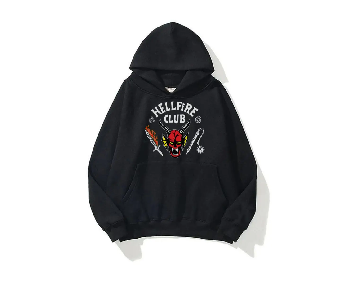Unisex Hell Fire Club Sweatshirt Hoodie Beyaz
